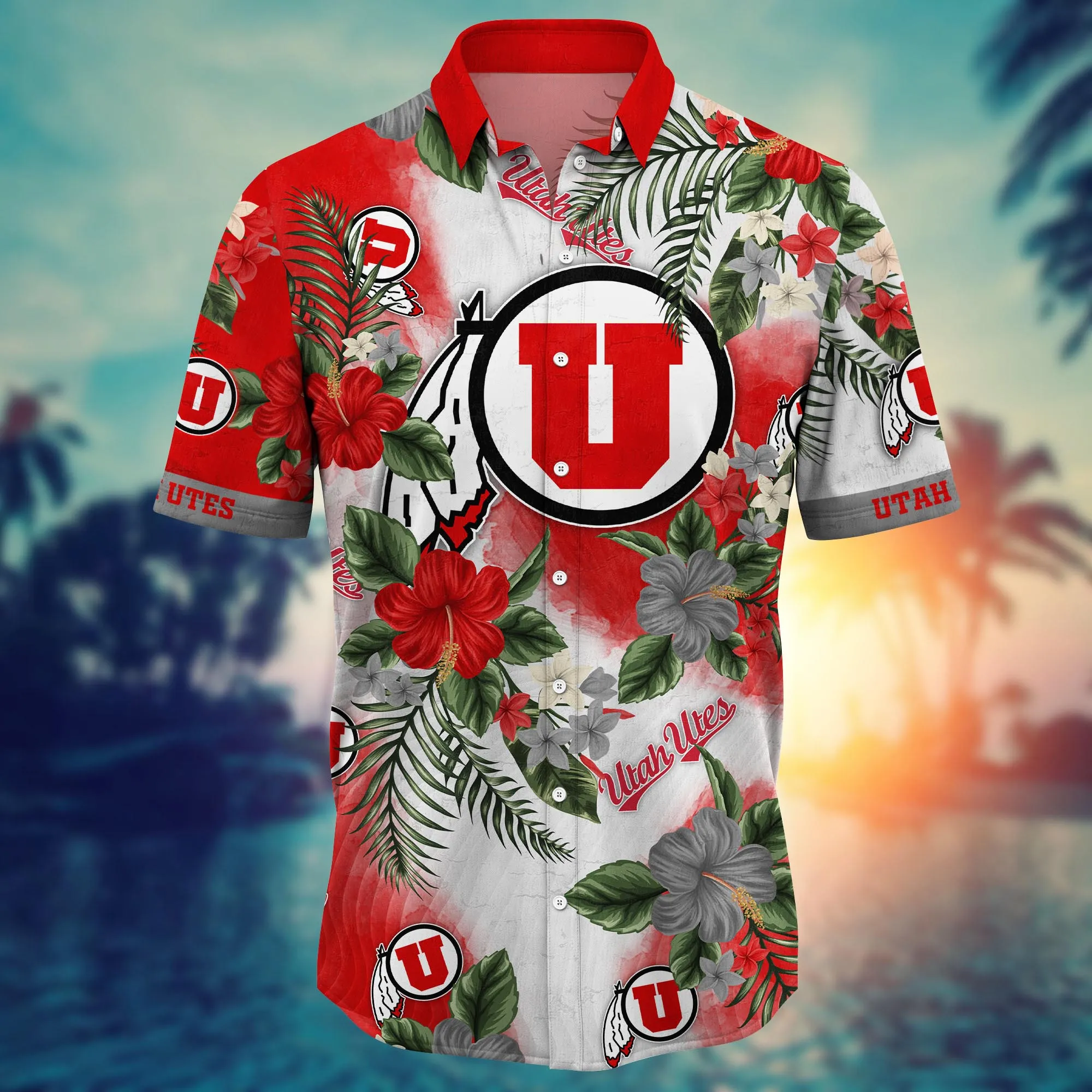Utah Utes NCAA Hawaiian Shirt Blooming Flowerstime Aloha Shirt