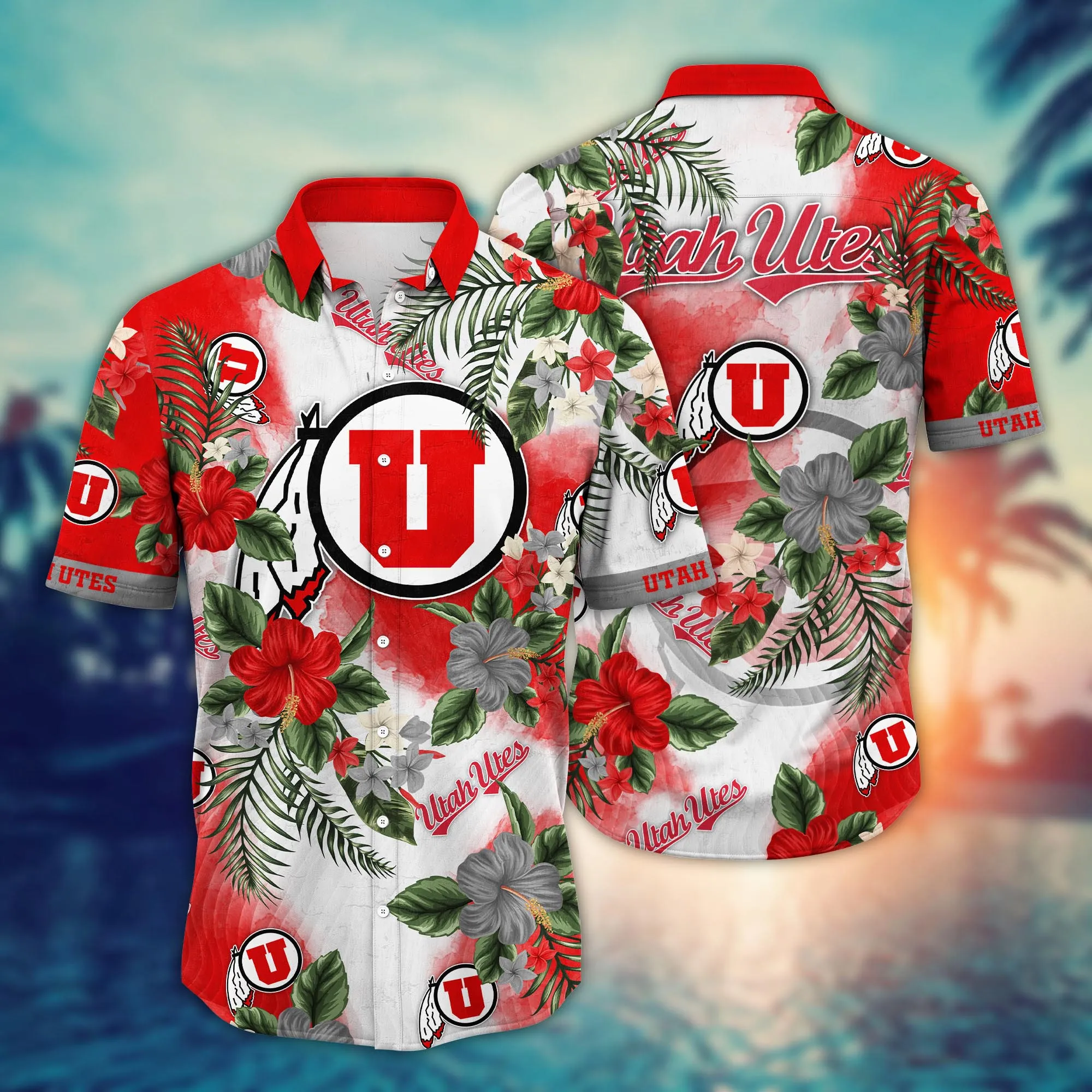 Utah Utes NCAA Hawaiian Shirt Blooming Flowerstime Aloha Shirt Utah Utes NCAA Hawaiian Shirt Blooming Flowerstime Aloha Shirt