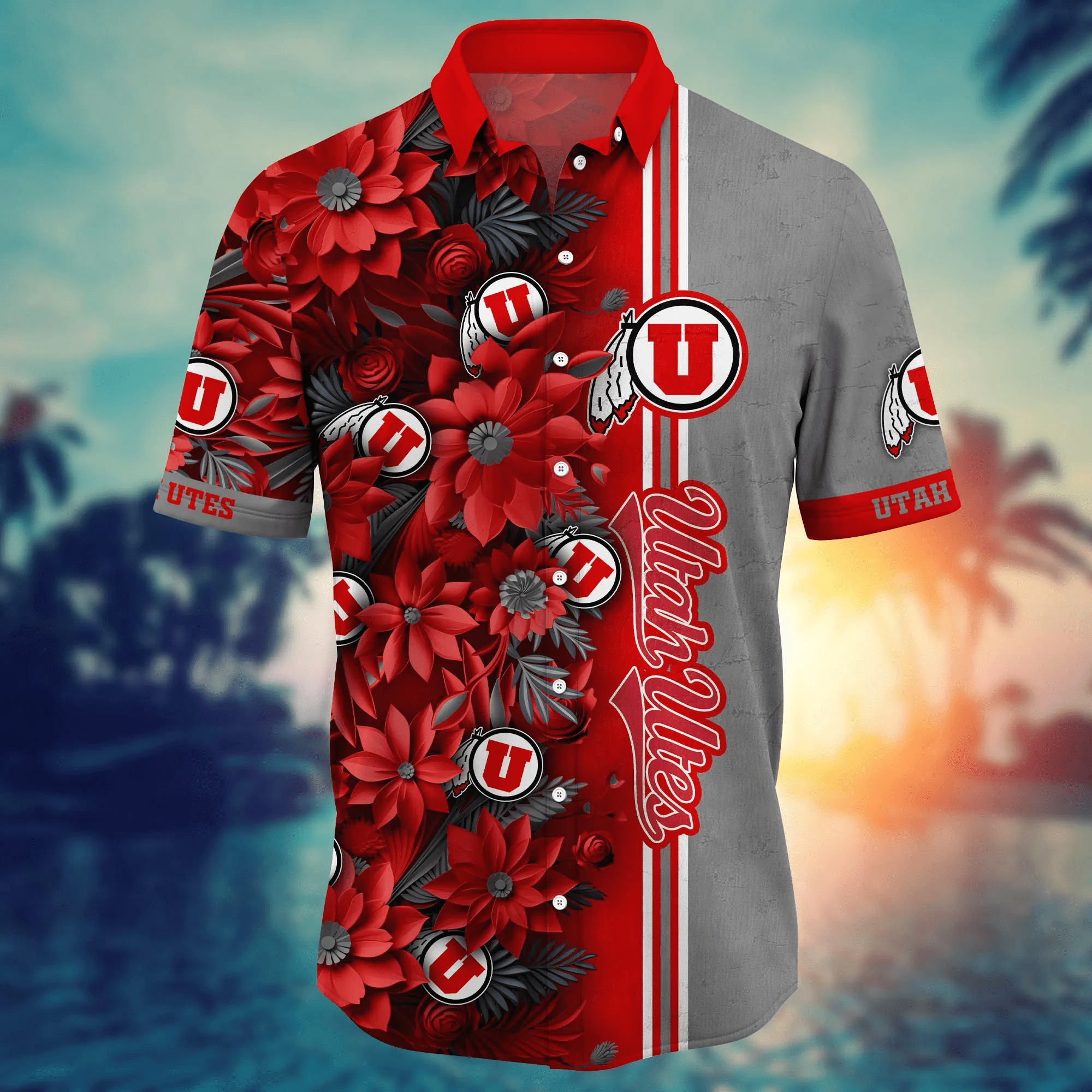 Utah Utes NCAA Hawaiian Shirt Custom Break Aloha Shirt