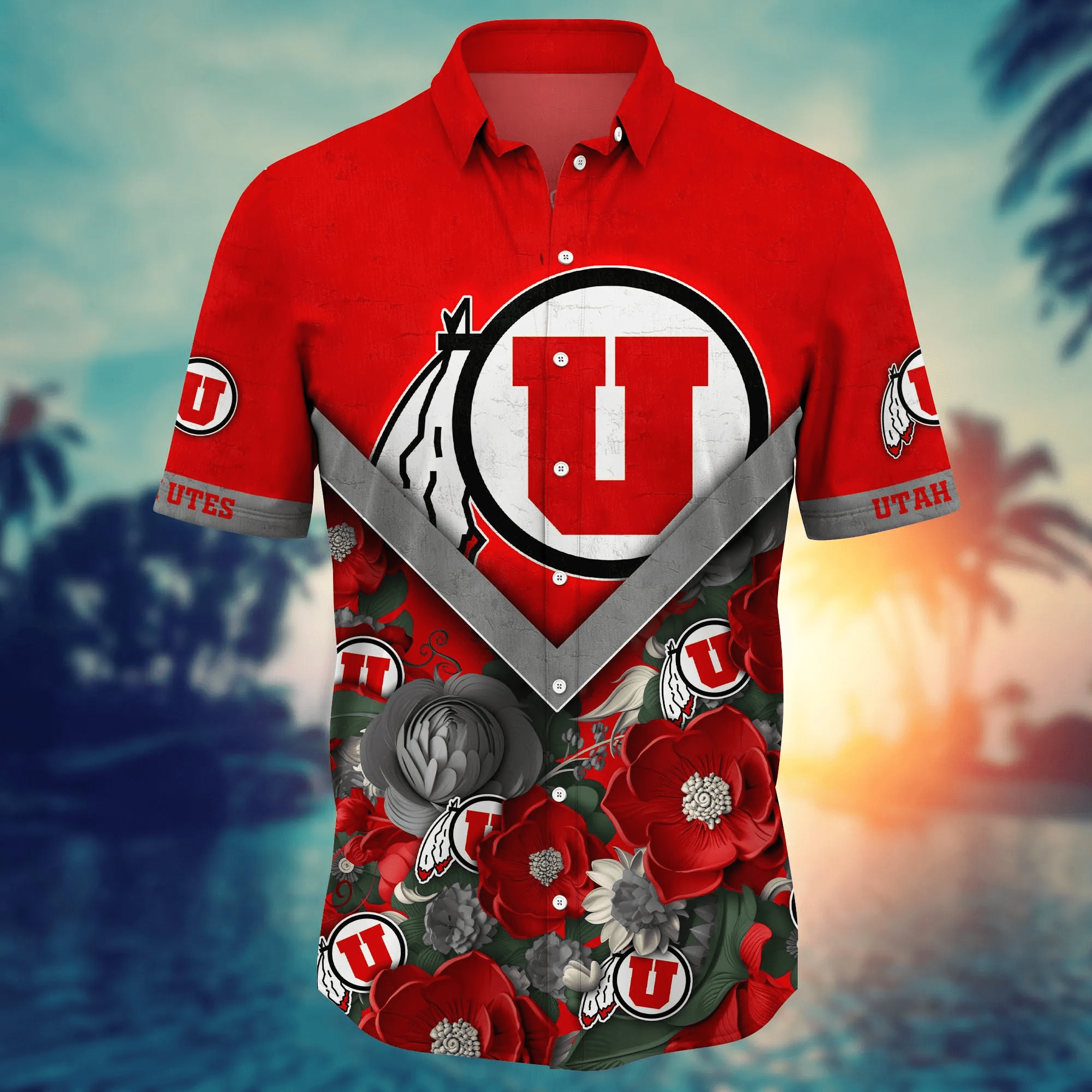 Utah Utes NCAA Hawaiian Shirt Custom Sun Showers Aloha Shirt