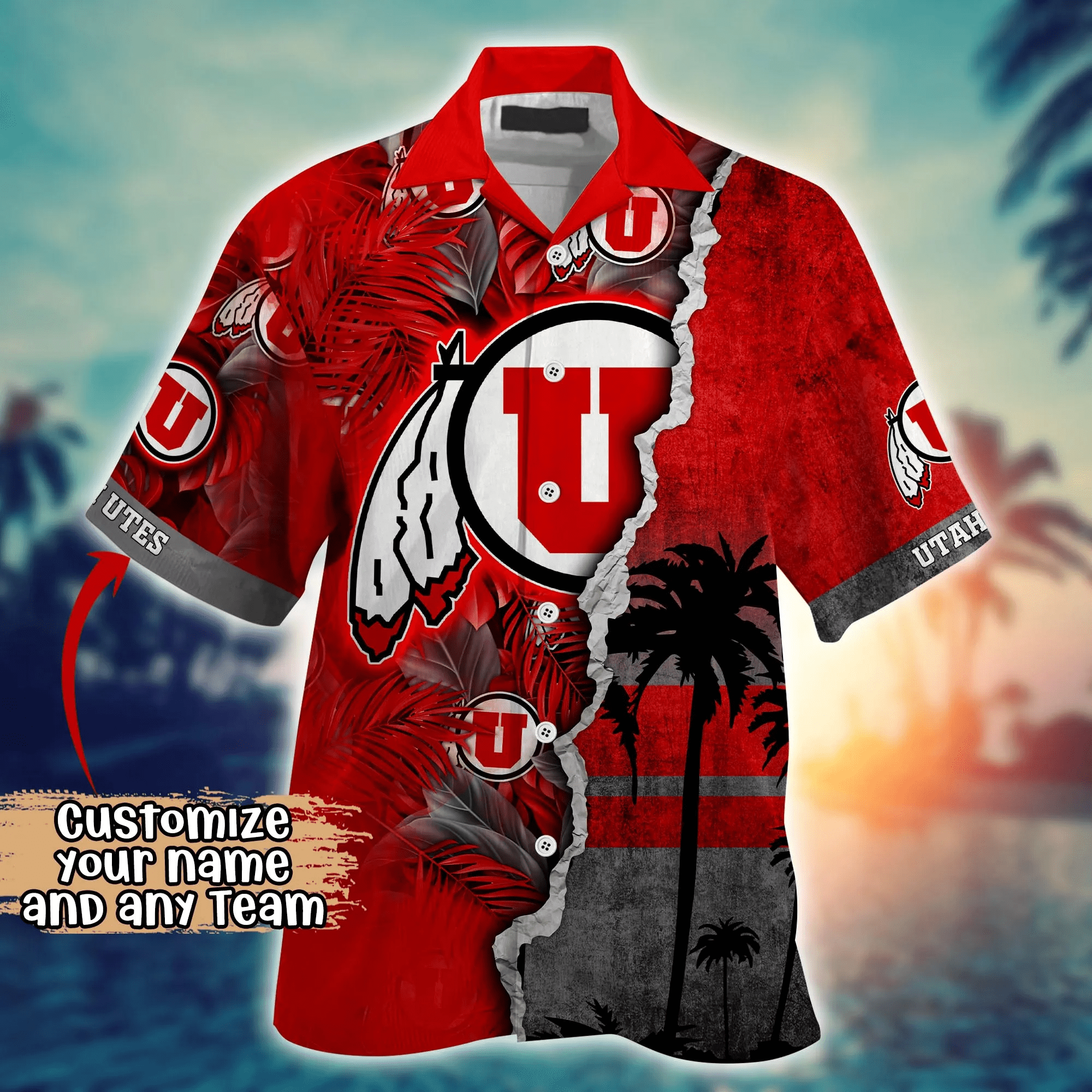 Utah Utes NCAA Hawaiian Shirt Custom Water Sports Aloha Shirt