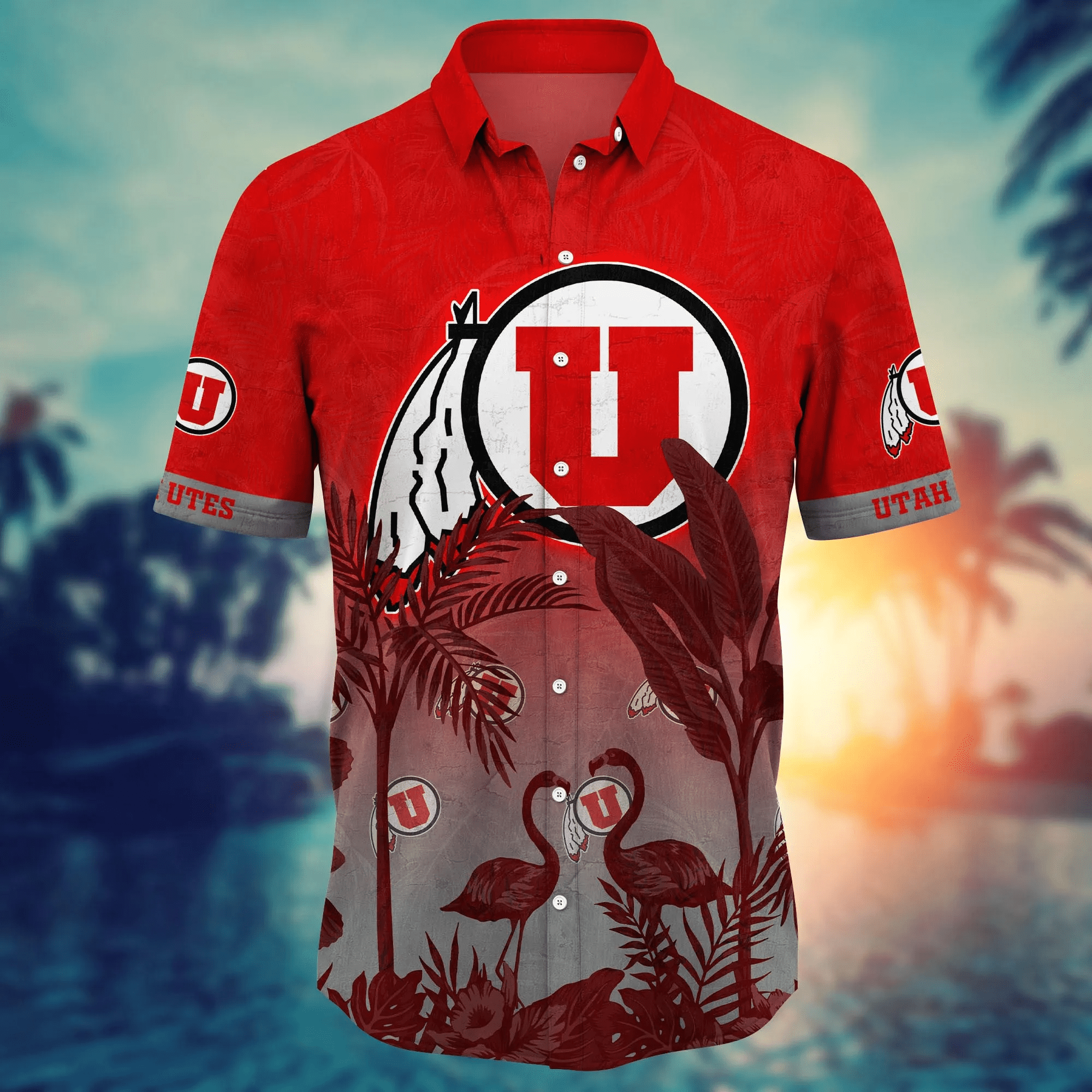 Utah Utes NCAA Hawaiian Shirt Golden Hourtime Aloha Shirt