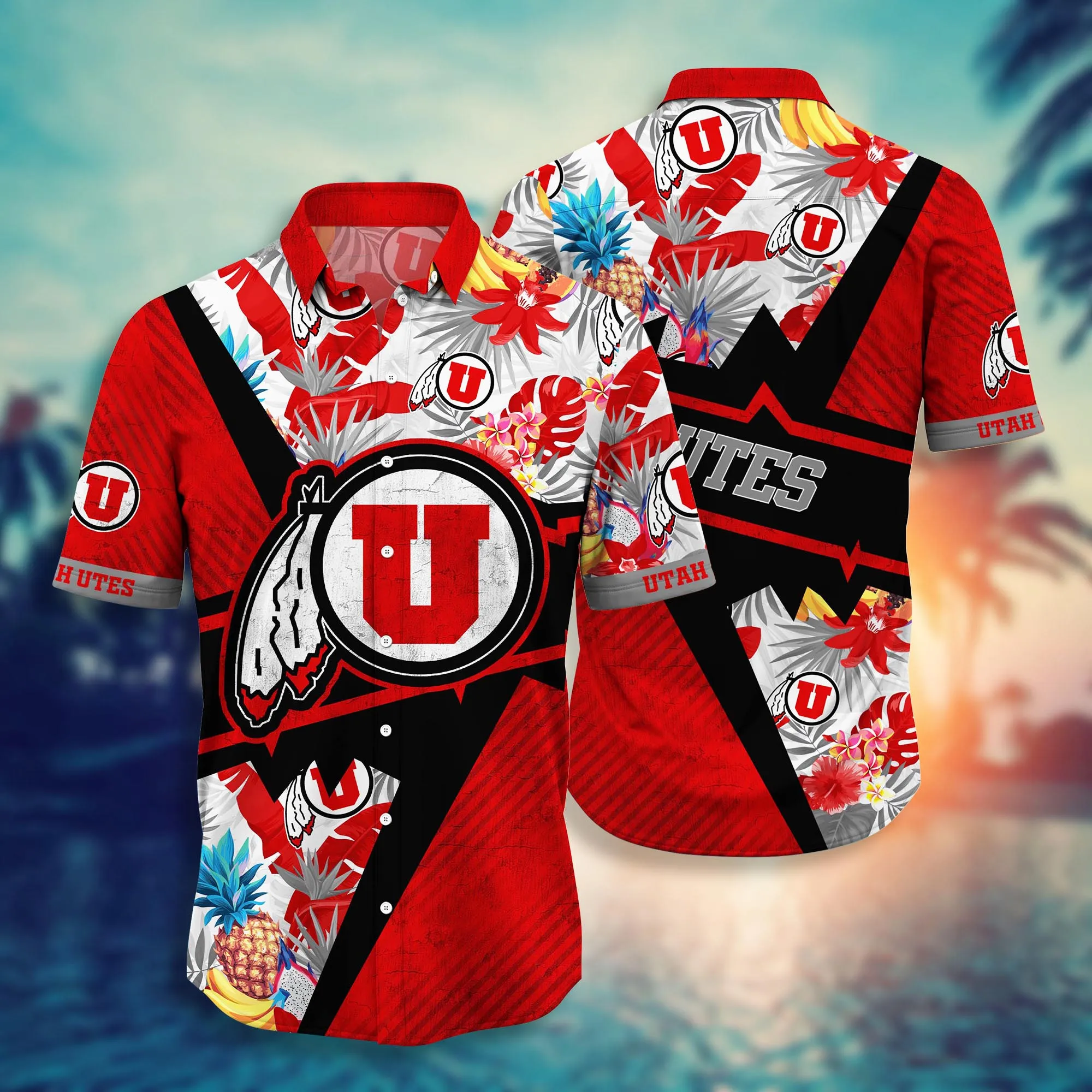 Utah Utes NCAA Hawaiian Shirt Picnics Aloha Shirt Utah Utes NCAA Hawaiian Shirt Picnics Aloha Shirt