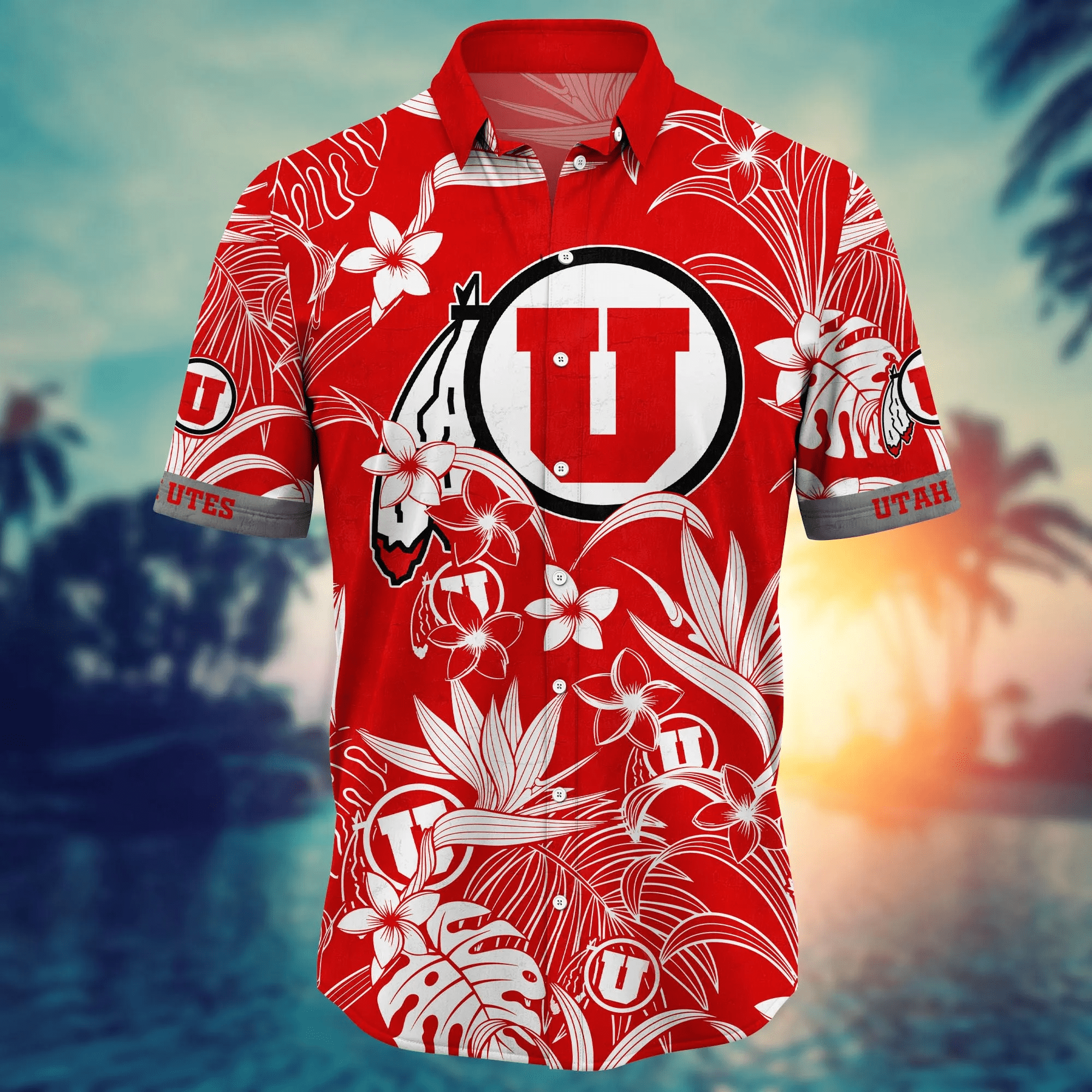 Utah Utes NCAA Hawaiian Shirt Pool Partiestime Aloha Shirt