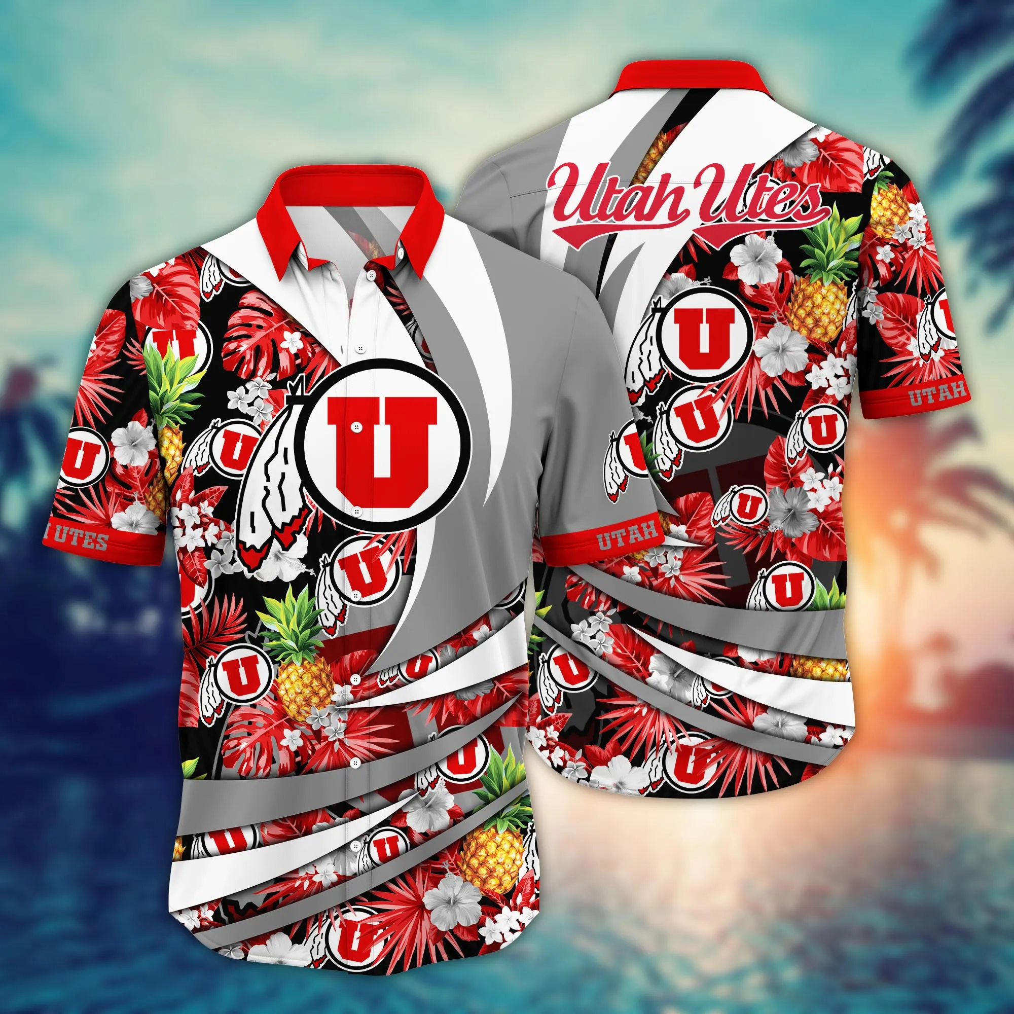 Utah Utes NCAA Hawaiian Shirt Sandals Aloha Shirt Utah Utes NCAA Hawaiian Shirt Sandals Aloha Shirt