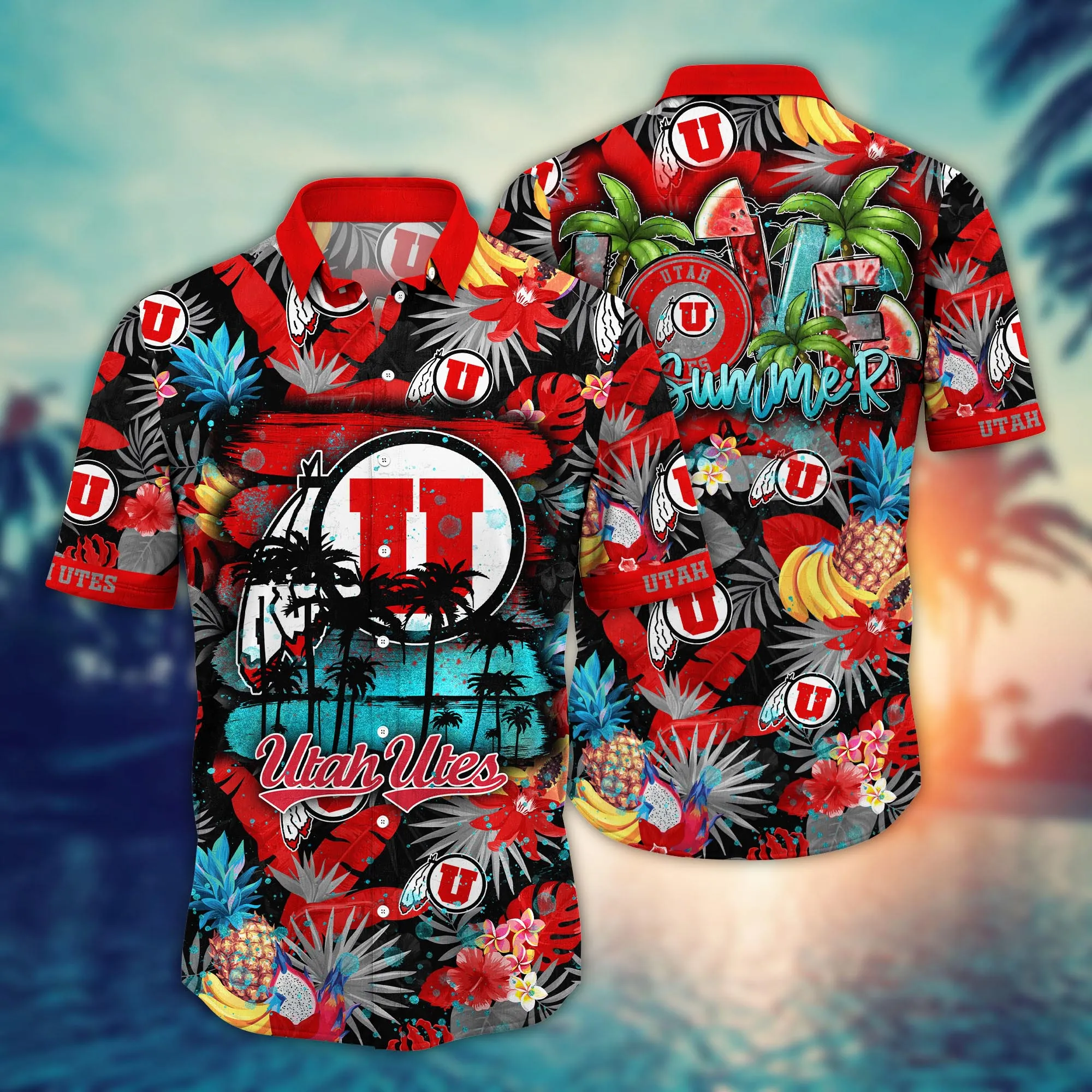 Utah Utes NCAA Hawaiian Shirt Starry Nightstime Aloha Shirt Utah Utes NCAA Hawaiian Shirt Starry Nightstime Aloha Shirt