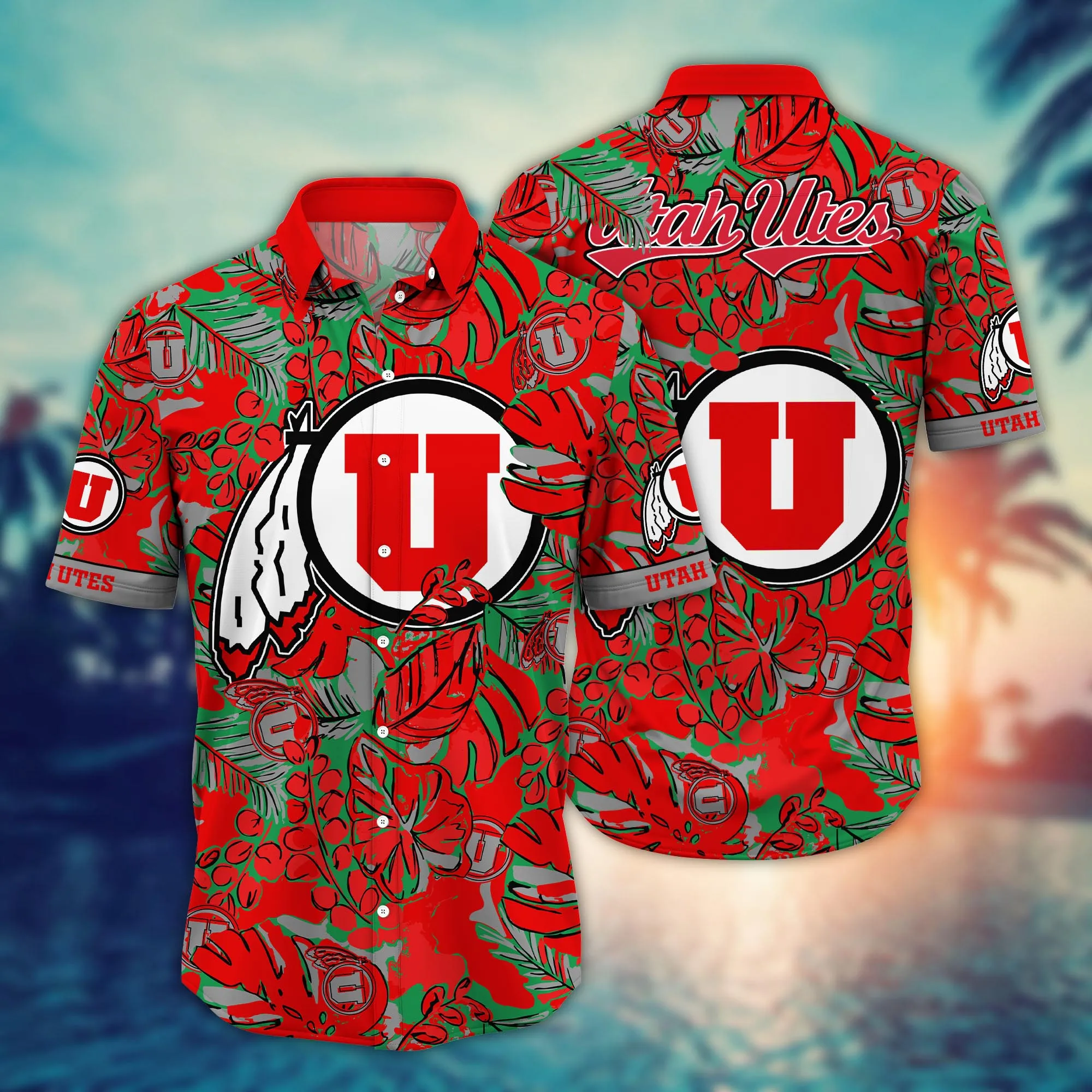Utah Utes NCAA Hawaiian Shirt Summertime Aloha Shirt Utah Utes NCAA Hawaiian Shirt Summertime Aloha Shirt