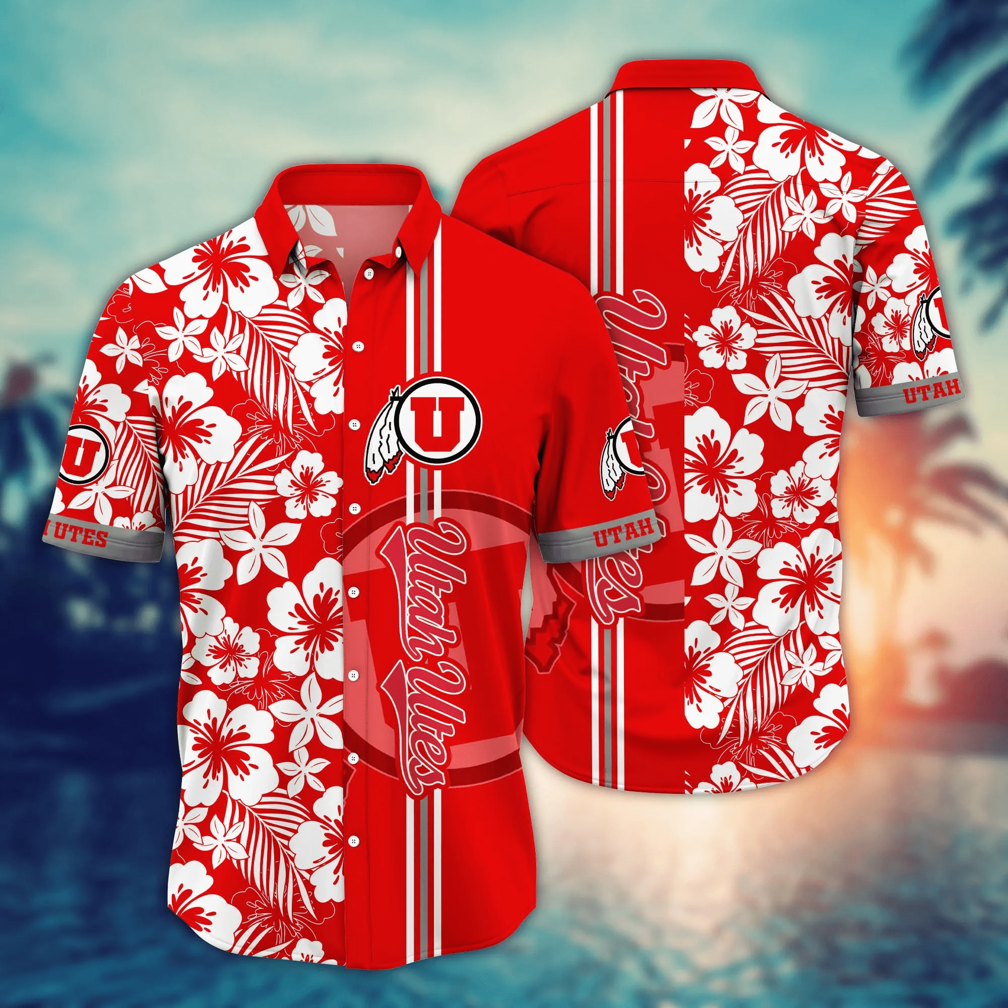 Utah Utes NCAA Hawaiian Shirt Sun-Uptime Aloha Shirt Utah Utes NCAA Hawaiian Shirt Sun-Uptime Aloha Shirt