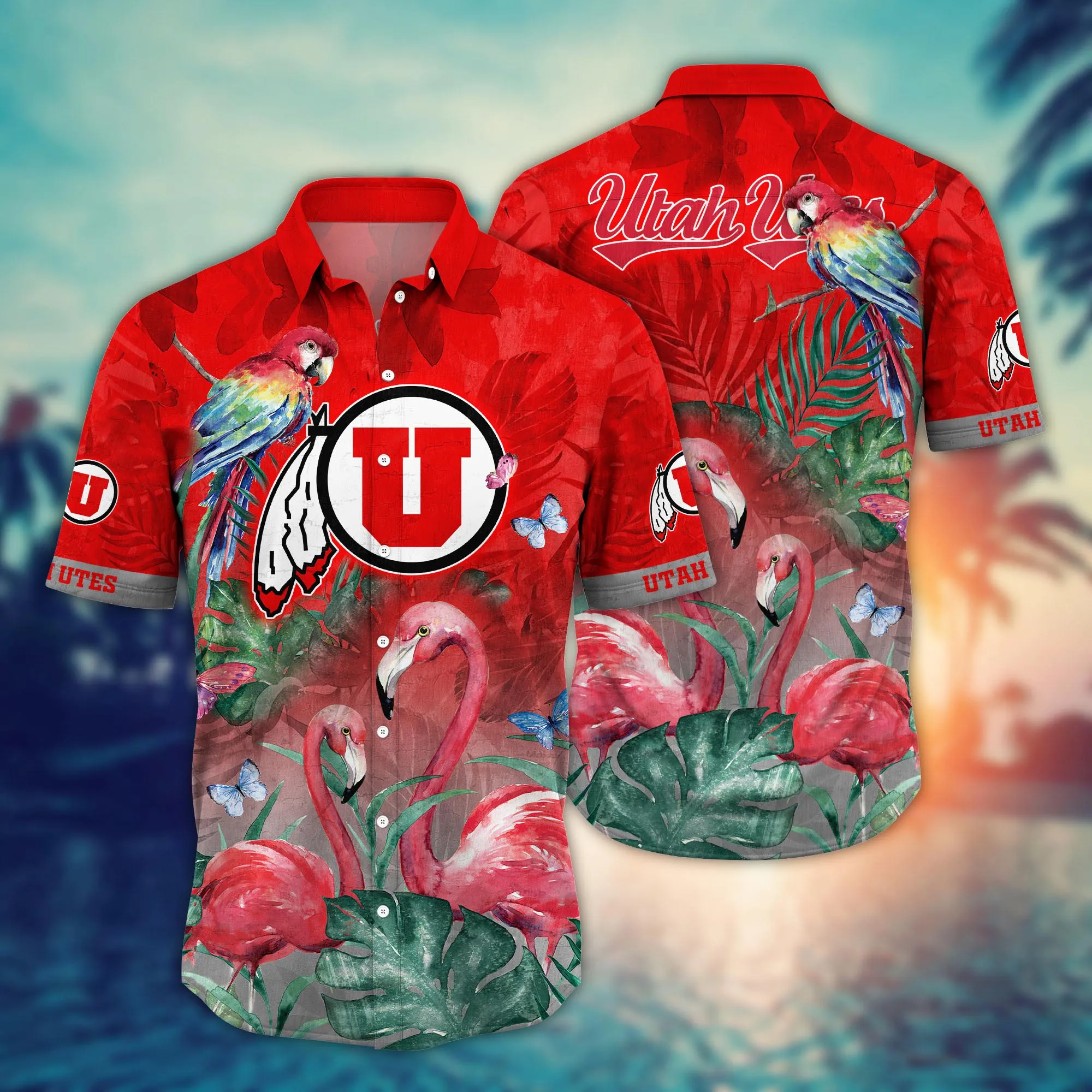 Utah Utes NCAA Hawaiian Shirt Travel Aloha Shirt Utah Utes NCAA Hawaiian Shirt Travel Aloha Shirt