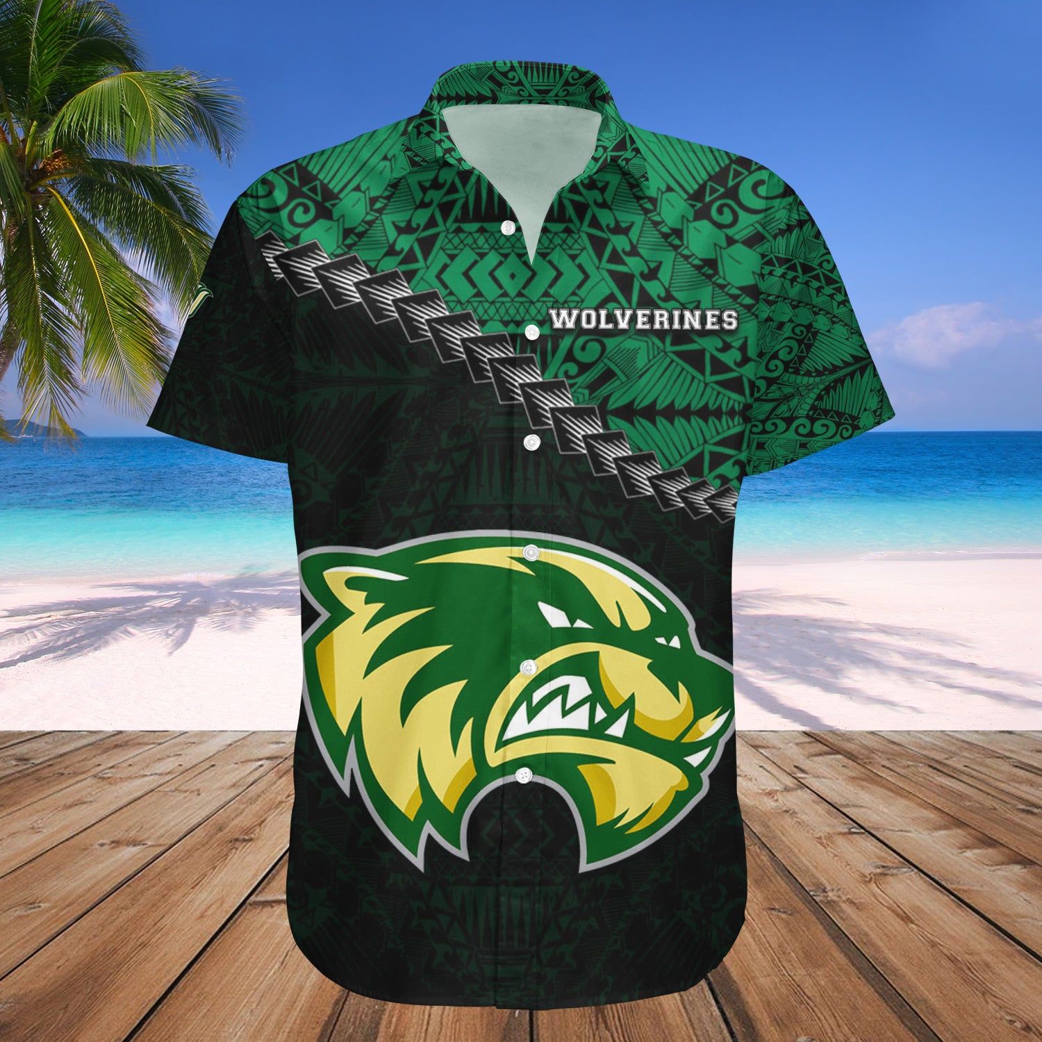 Utah Valley Wolverines Hawaii Shirt Grunge Polynesian Tattoo – NCAA