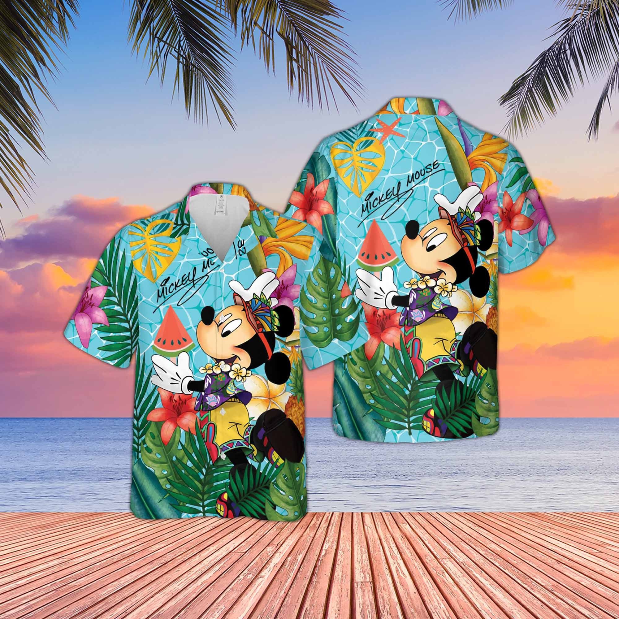 Vacation Shirt with Mickey Mouse Disney Hawaiian Theme