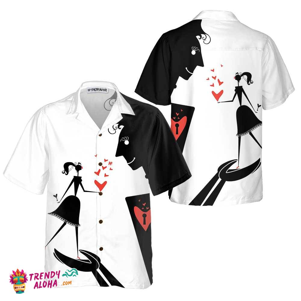 Valentine Big Man And Little Woman Hawaiian Shirt, Valentine Day Shirt For Couples, Valentine Day Gift Ideas