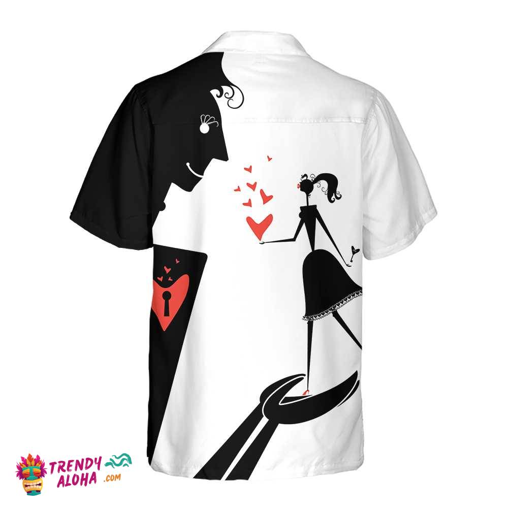Valentine Big Man And Little Woman Hawaiian Shirt, Valentine Day Shirt For Couples, Valentine Day Gift Ideas