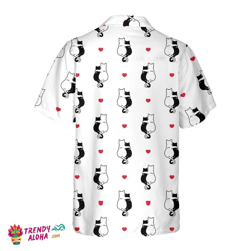 Valentine Heart Kitten Hawaiian Shirt, Valentine Day Shirt For Couples, Valentine Day Gift Ideas