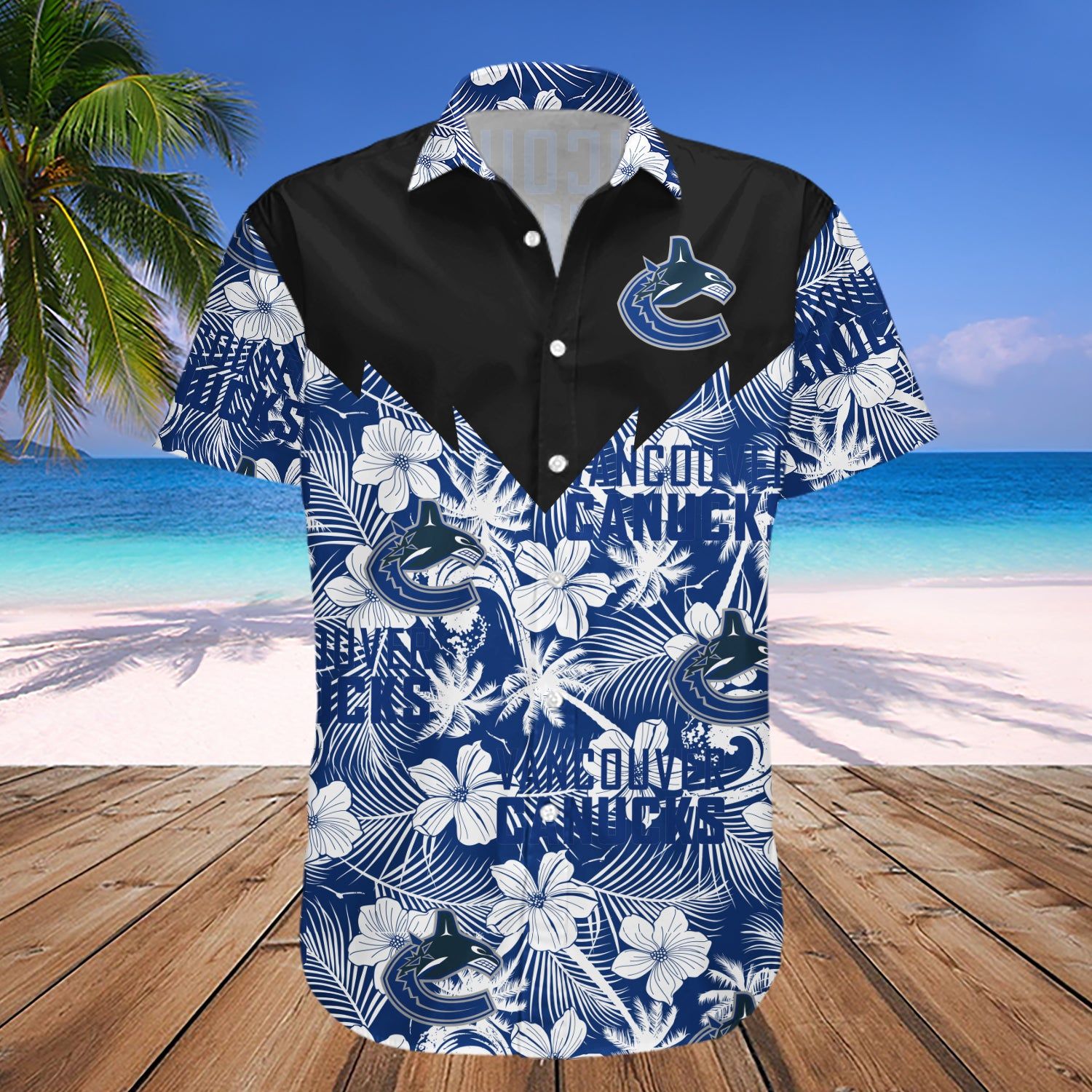 Vancouver Canucks Hawaii Shirt Tropical Seamless- NHL