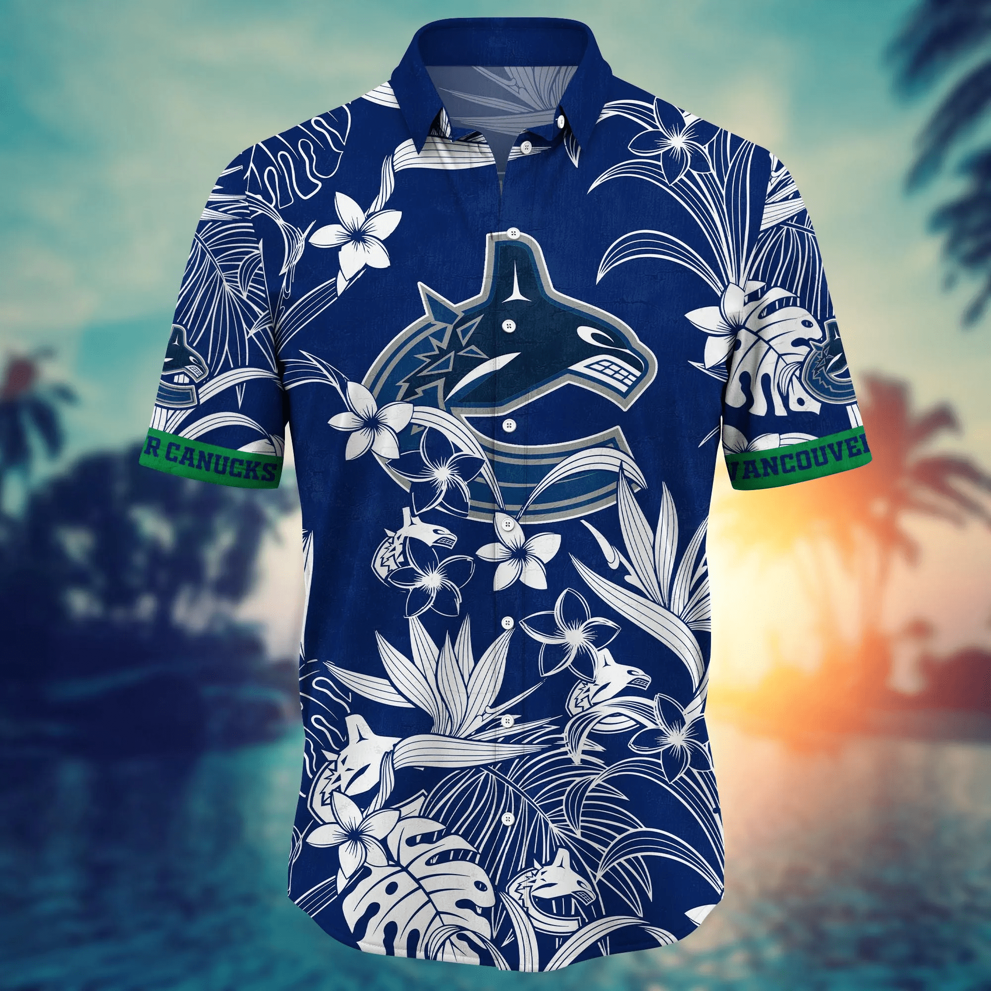 Vancouver Canucks NHL Hawaiian Shirt Ice-Cold Drinks Aloha Shirt