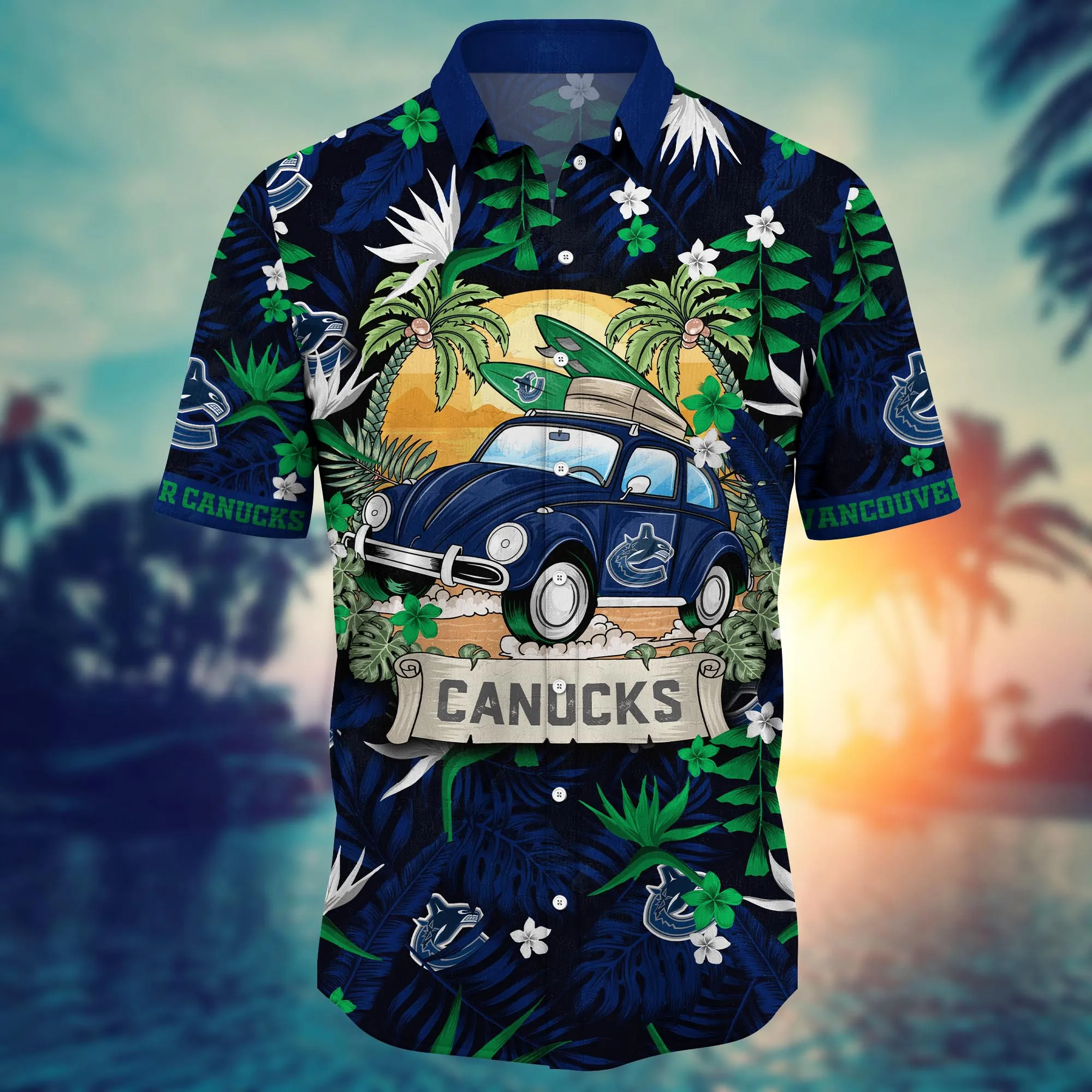 Vancouver Canucks NHL Hawaiian Shirt Sun Raystime Aloha Shirt