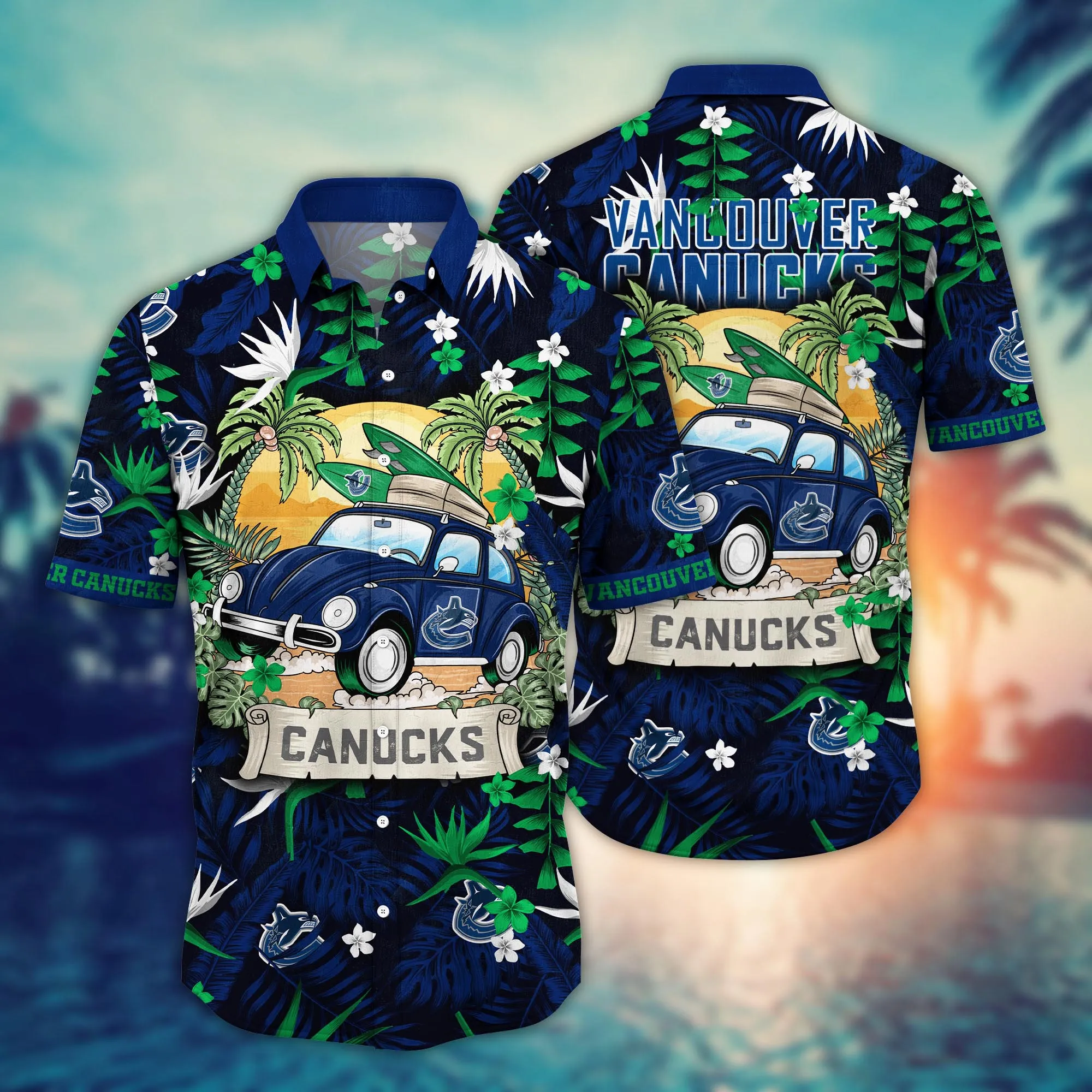 Vancouver Canucks NHL Hawaiian Shirt Sun Raystime Aloha Shirt Vancouver Canucks NHL Hawaiian Shirt Sun Raystime Aloha Shirt