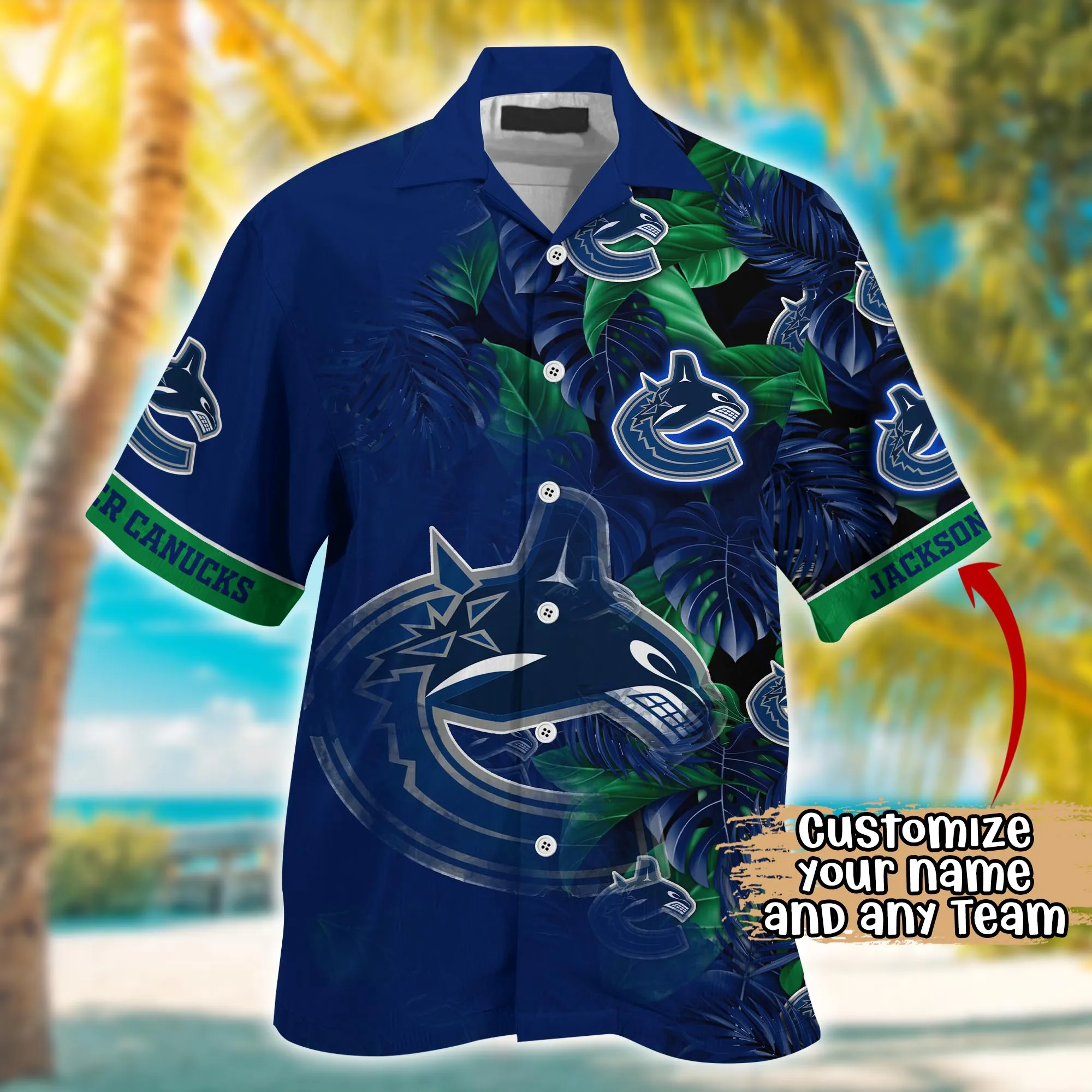 Vancouver Canucks NHL Summer Hawaii Shirt And Tshirt Custom Aloha Shirt