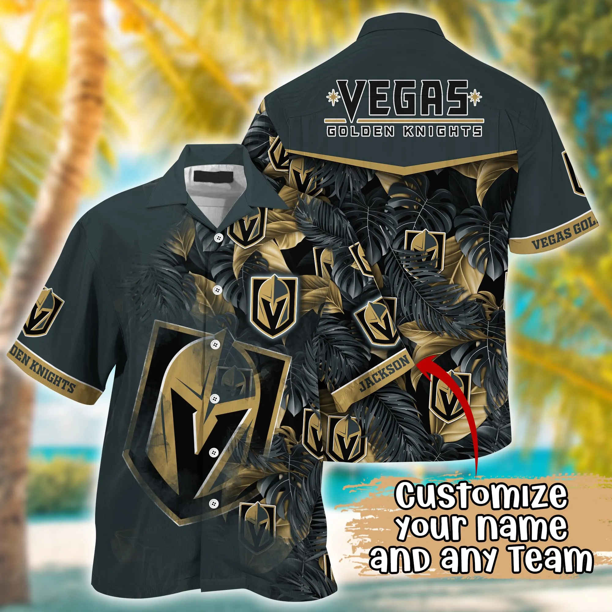 Vegas Golden Knights NHL Summer Hawaii Shirt And Tshirt Custom Aloha Shirt