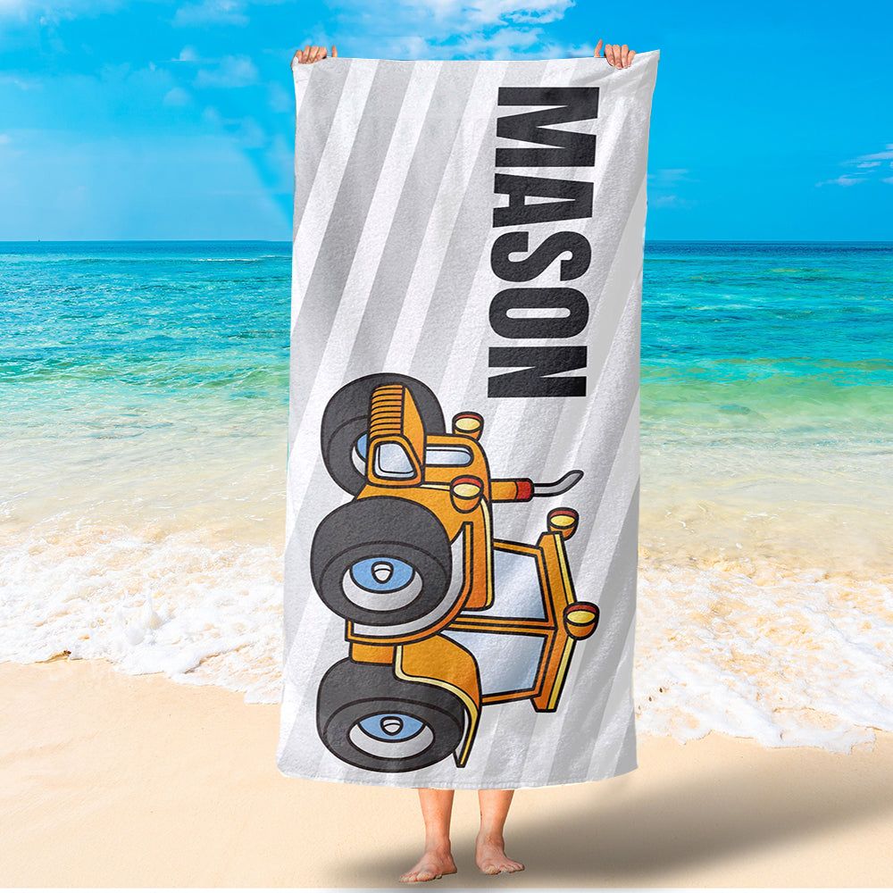 Vehicle Construction Personalized Kids Lovely Summer Beach Towels