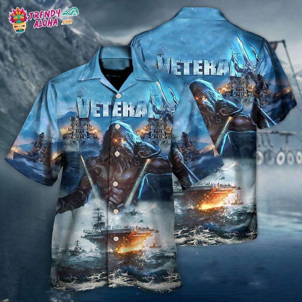Veteran And Ocean With Fierce Cool Hawaiian Shirt – Trendy Aloha