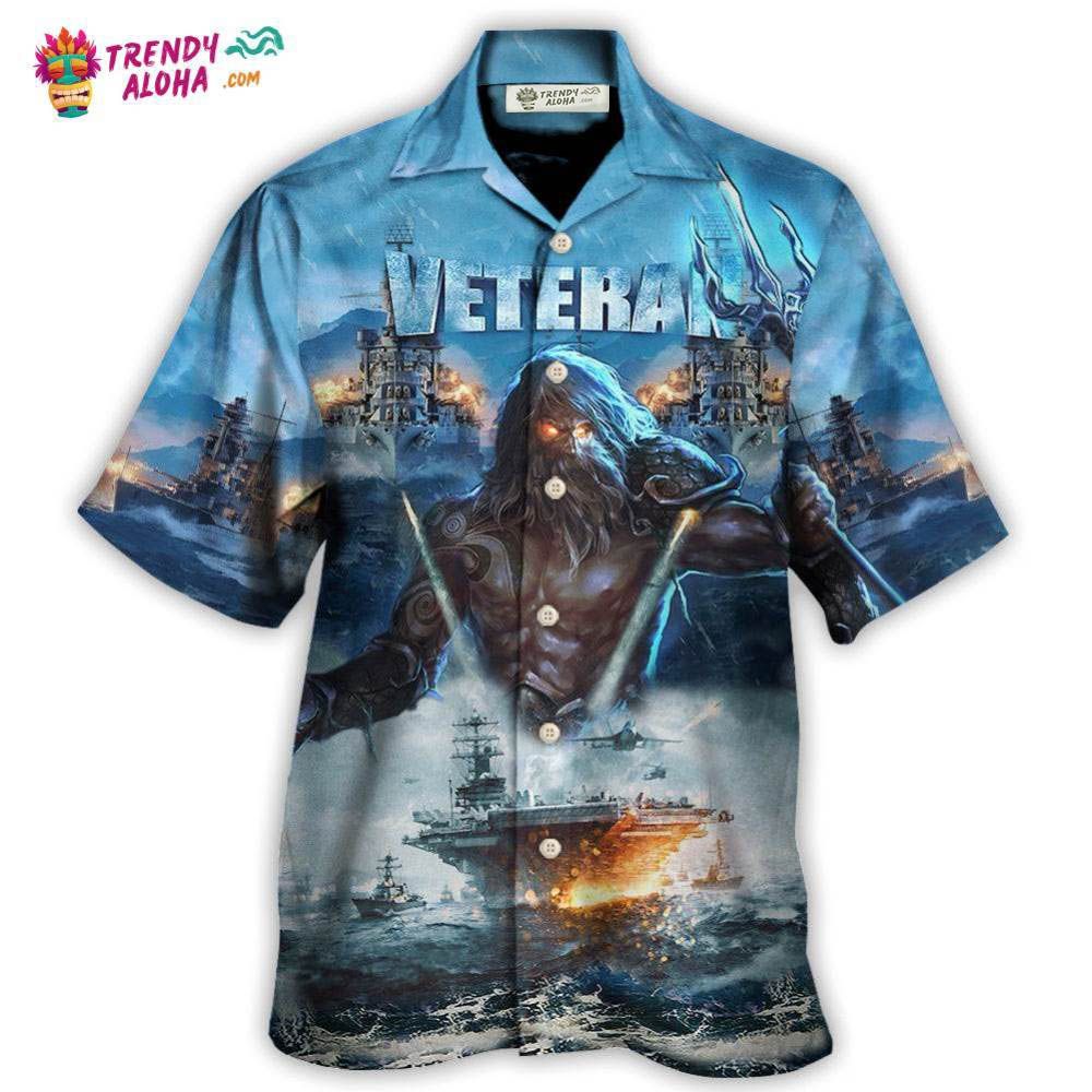 Veteran And Ocean With Fierce Cool Hawaiian Shirt – Trendy Aloha
