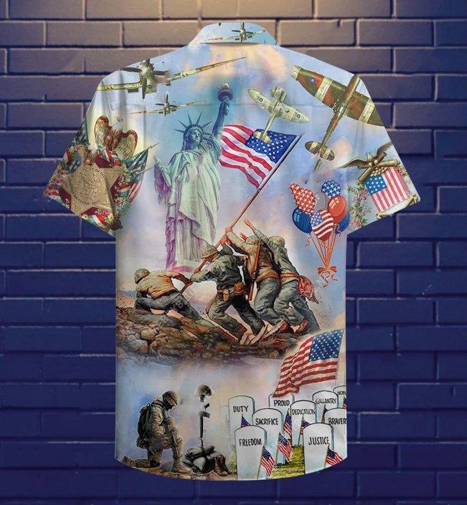 Veteran Hawaiian Shirt Happy Independence Day Aloha Shirt Veteran Aloha Shirt