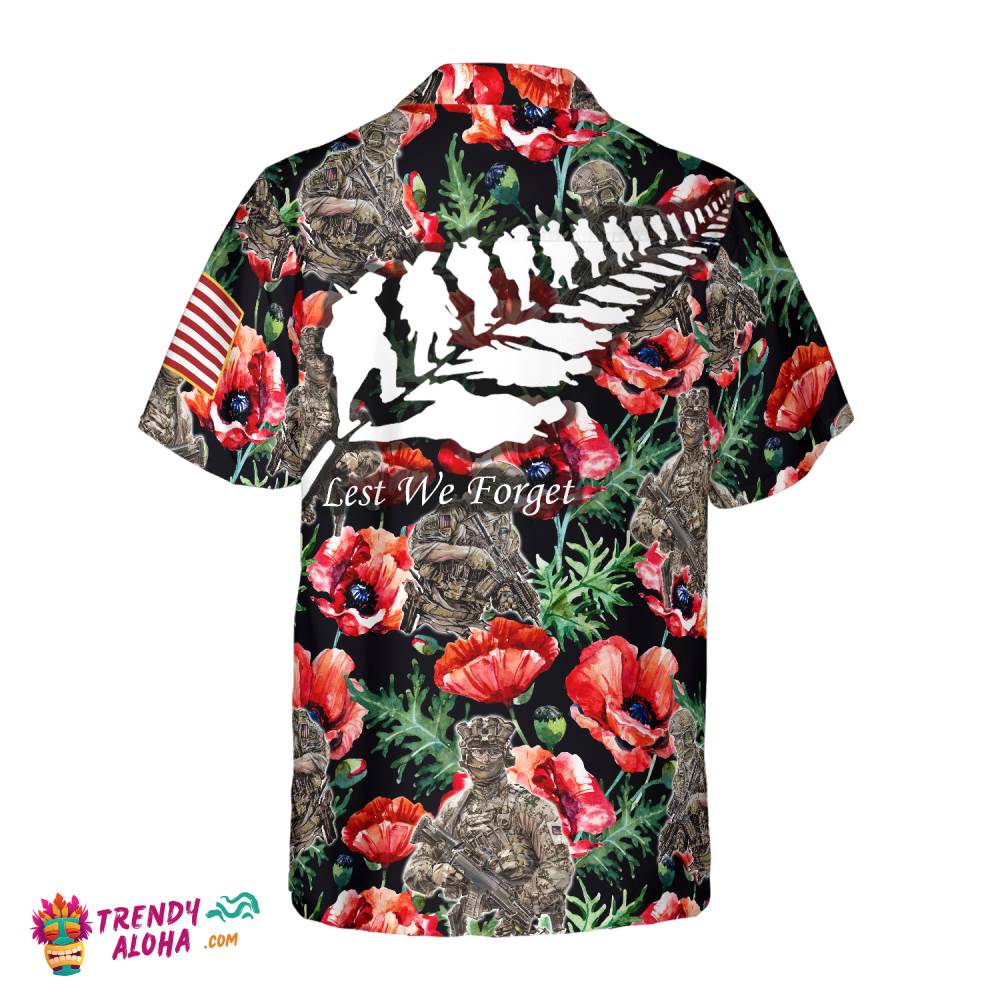 Veteran Less We Forget Hawaiian Shirt