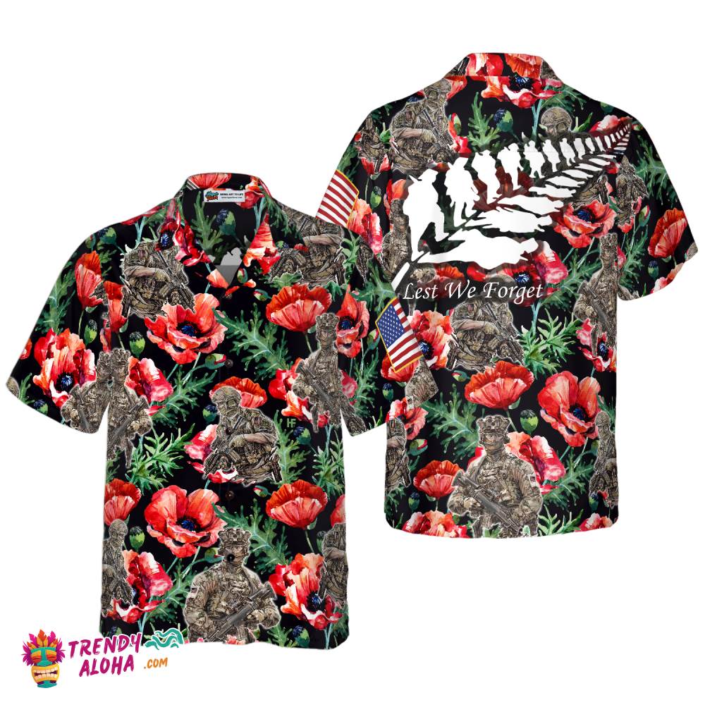 Veteran Less We Forget Hawaiian Shirt