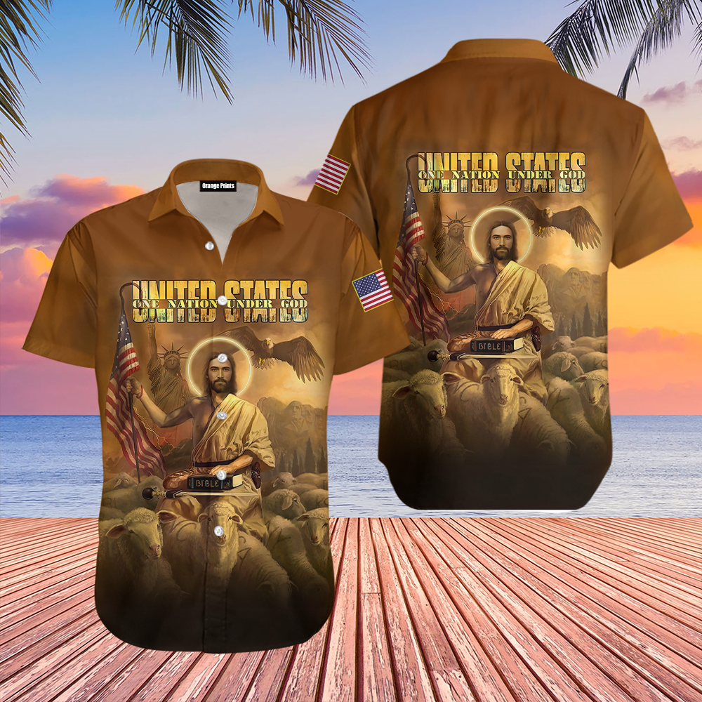 Veteran One Nation Under God Memorial Day Aloha Hawaiian Shirts For Men And Women |
