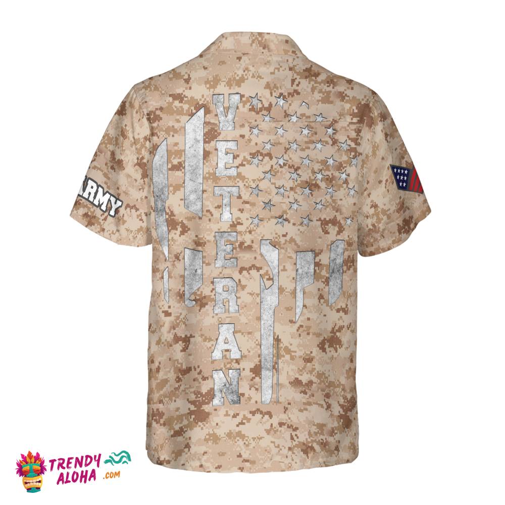 Veteran Proud Us Desert Marine Camouflage Hawaiian Shirt
