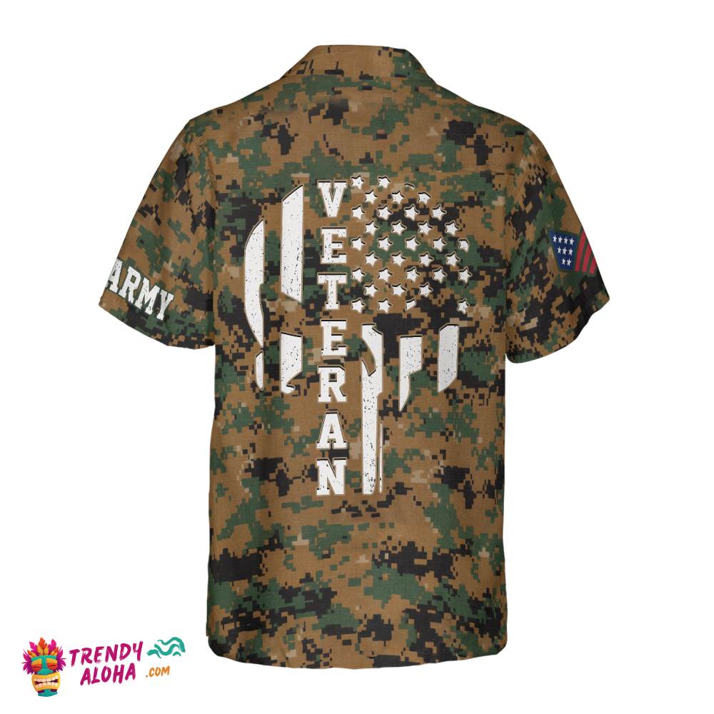 Veteran Proud Us Marine Camouflage Hawaiian Shirt