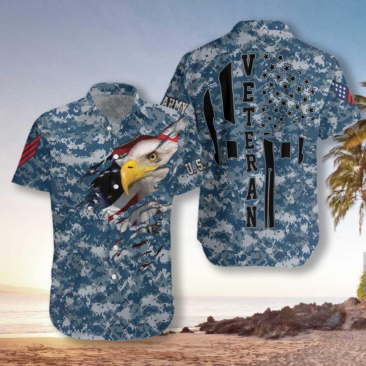 Veteran Proud Us Navy Camouflage Trendy Hawaiian Shirt