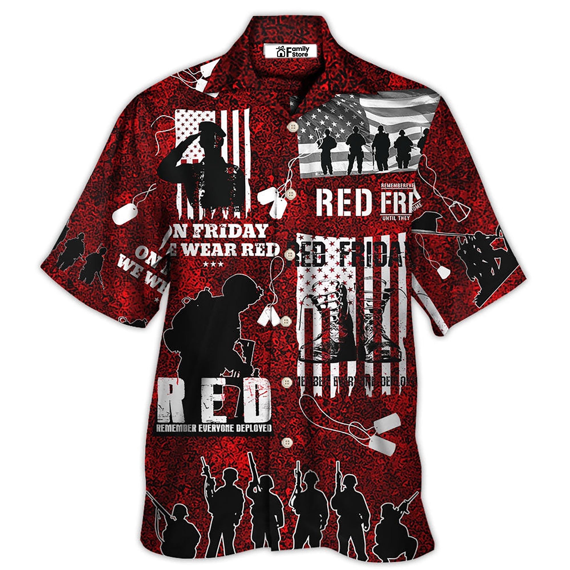 Veteran Red Friday With Boots – Hawaiian Shirt