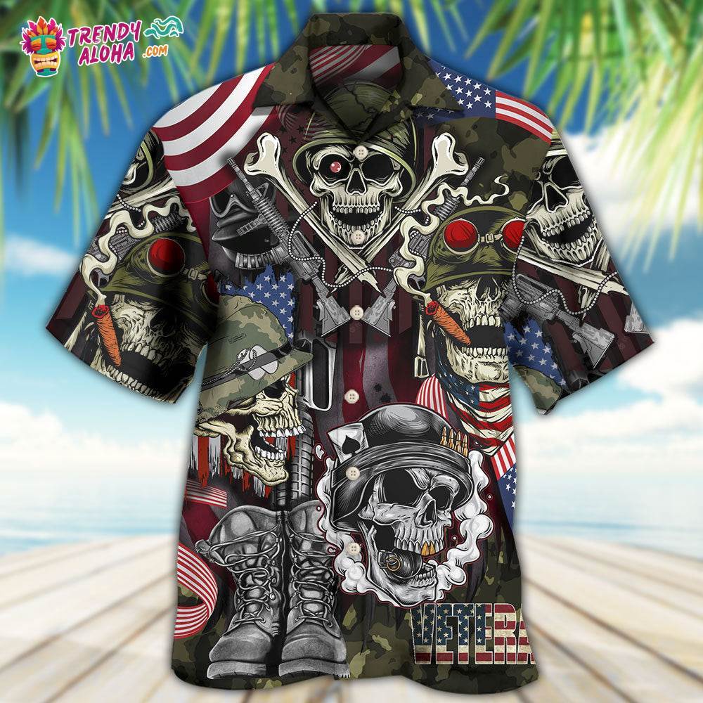 Veteran Skull War Art Hawaiian Shirt – Trendy Aloha