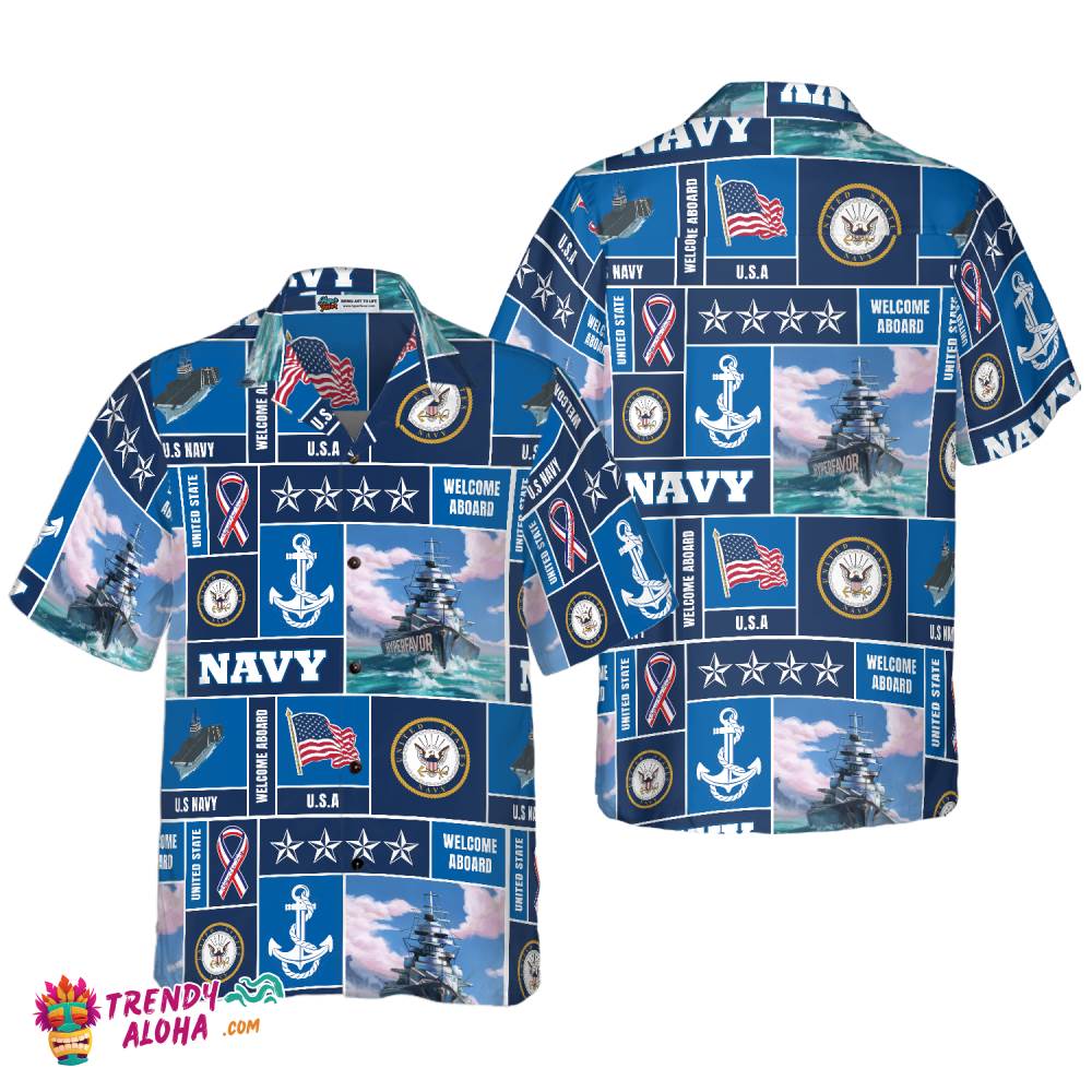 Veteran Soldier Us Navy Welcome To Aboard Hawaiian Shirt