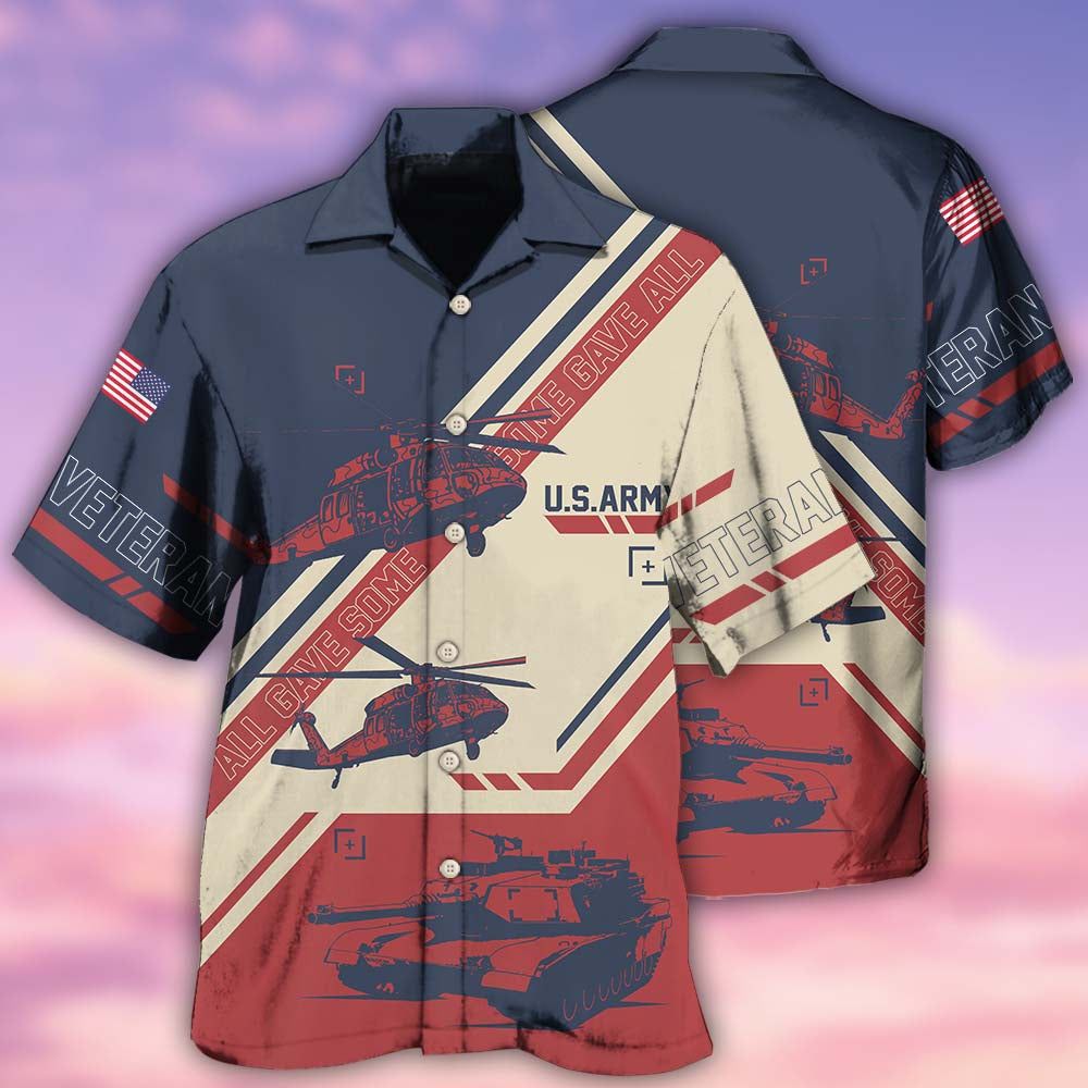 Veteran Us Army All Gave Some With Helicopter- Hawaiian Shirt