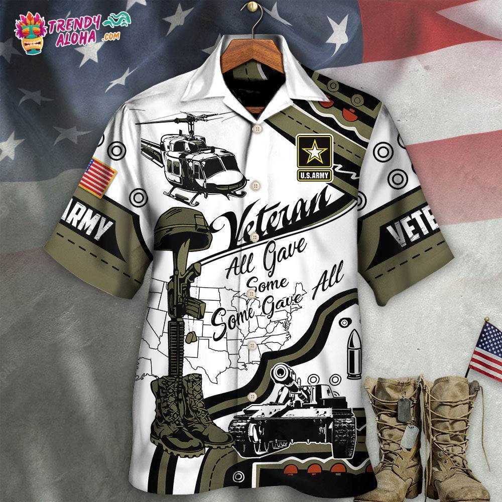 Veteran Us Army Some Gave All With Blue Style Hawaiian Shirt – Trendy Aloha