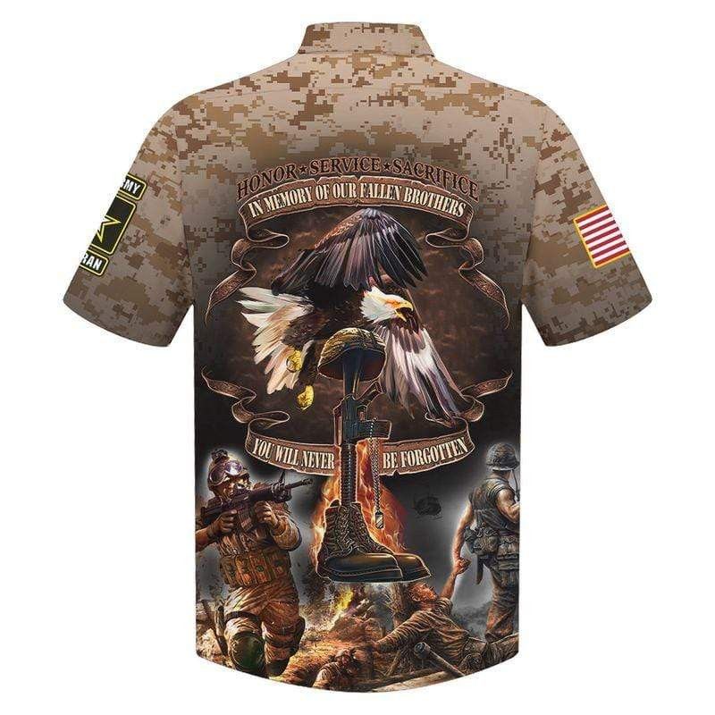 Veteran Us Army Trendy Hawaiian Shirt In Memory Of Our Fallen Brothers Aloha Trendy Hawaiian Shirts