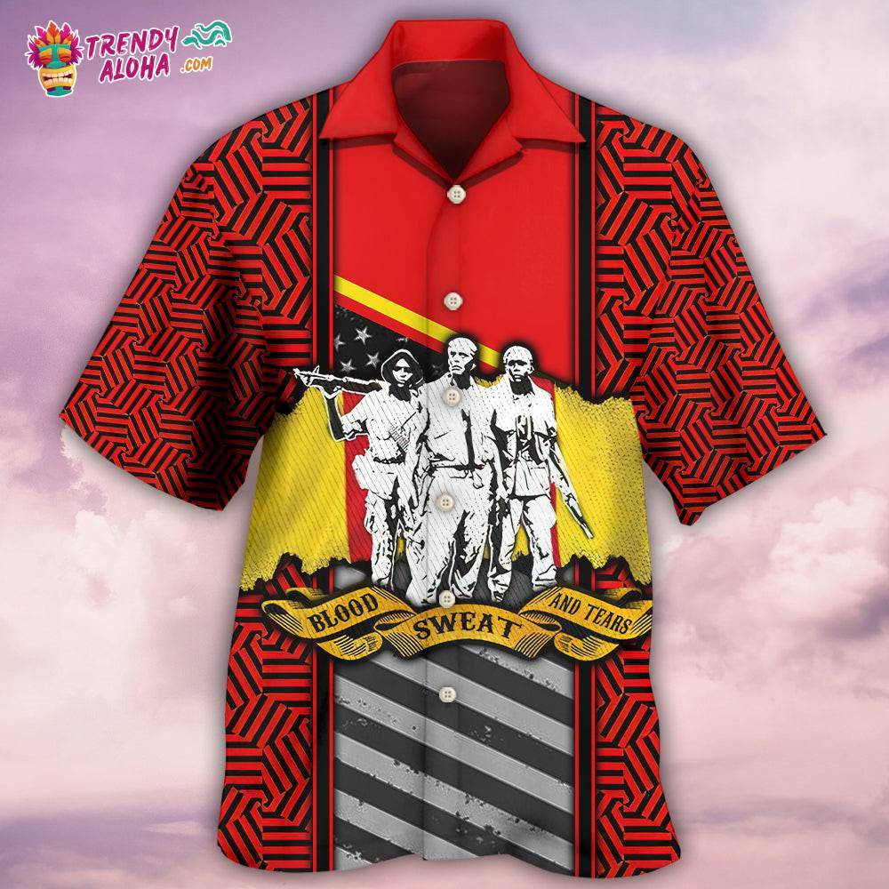 Veteran Vietnam Veteran Blood Sweat Tears Hawaiian Shirt – Trendy Aloha