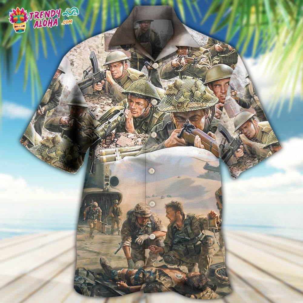Veteran War Painting Fighting Together Hawaiian Shirt – Trendy Aloha