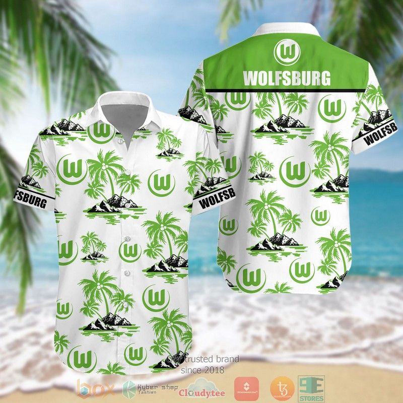 Vfl Wolfsburg Coconut Tree Hawaiian Shirt