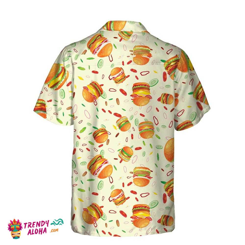 Vibrant American Hamburger Hawaiian Shirt, Funny Burger Shirt For Men & Women