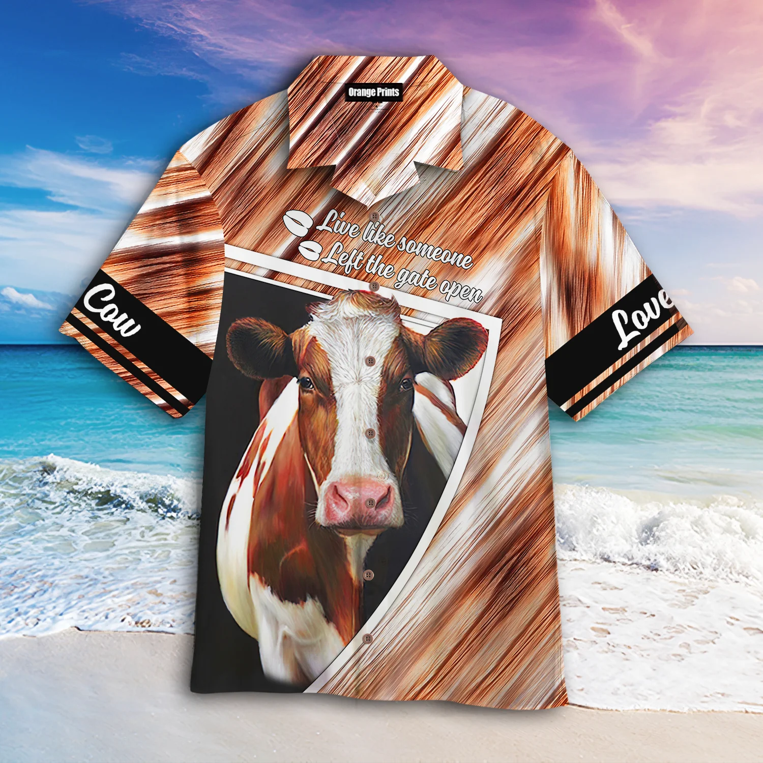 Vibrant Cow Design Aloha Hawaiian Shirt Theme