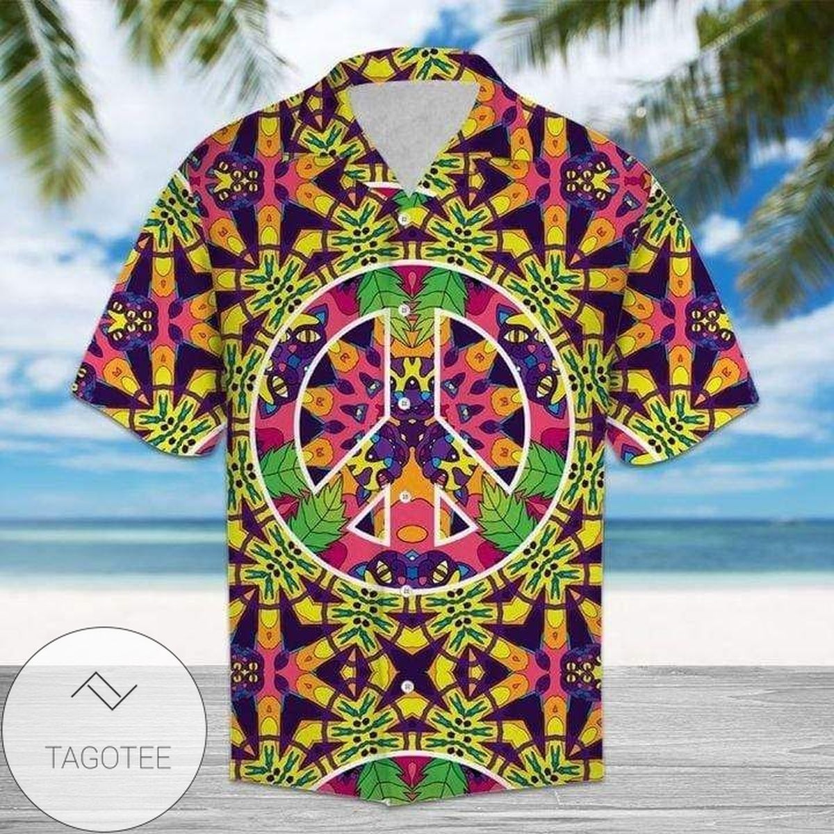 Vibrant Hippie Jungle Feline Imagery On Hawaiian Shirt Collection