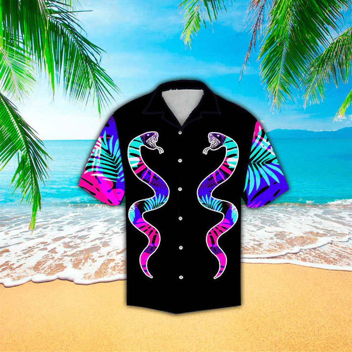 Vibrant Snakes Hawaiian Shirt Summer Button Summer Gifts