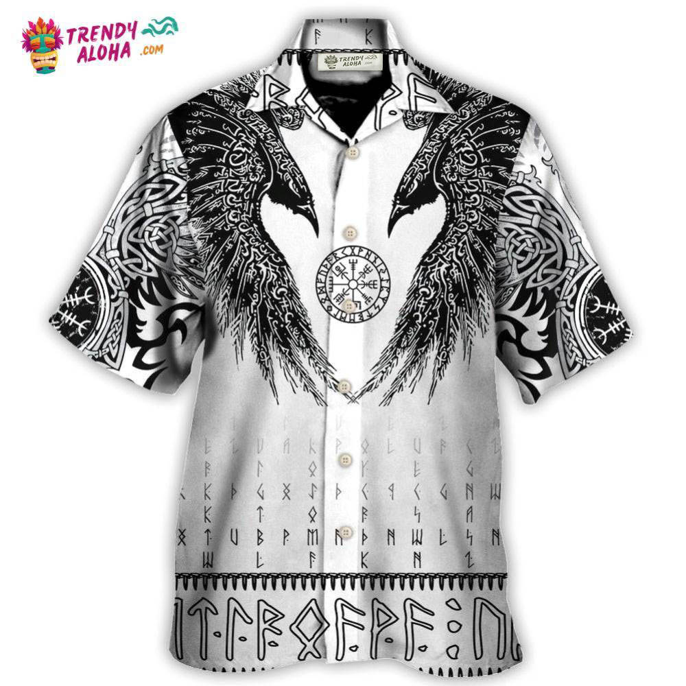 Viking Black Runic Raven Scandinavian Hawaiian Shirt – Trendy Aloha