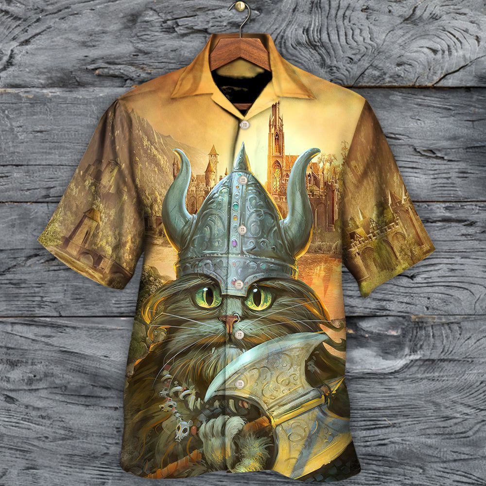 Viking Cat Hagar The Hairy Came To Purr And Pillage Hawaiian Shirt