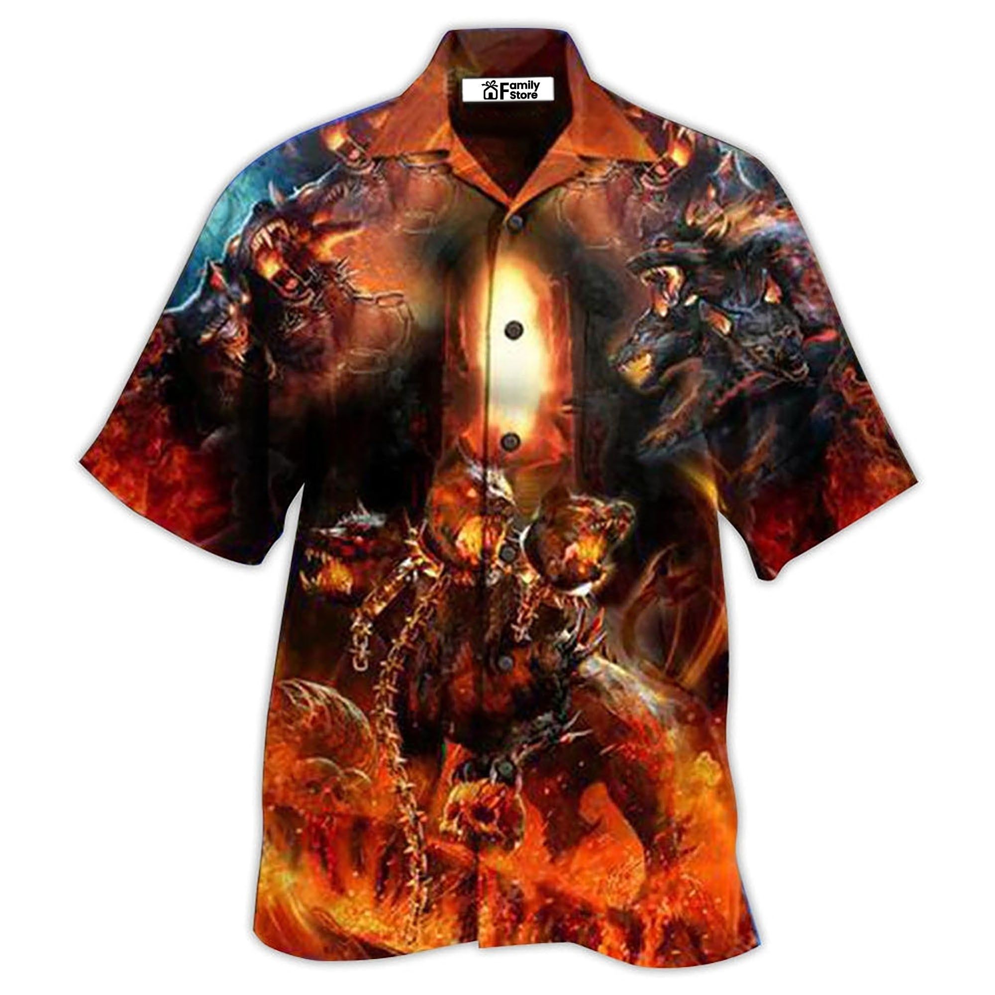 Viking Dog Amazing Cerberus Greek Mythology Style Hawaiian Shirt Viking Dog Amazing Cerberus Greek Mythology Style Hawaiian Shirt
